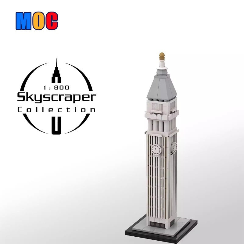 377PCS MOC 131852 Metropolitan Life Tower 1:800 Scale Building Blocks Set - Perfect for Architecture Enthusiasts & Collectors | Creative Gift for Adults & Teens | Office & Home Display Decor