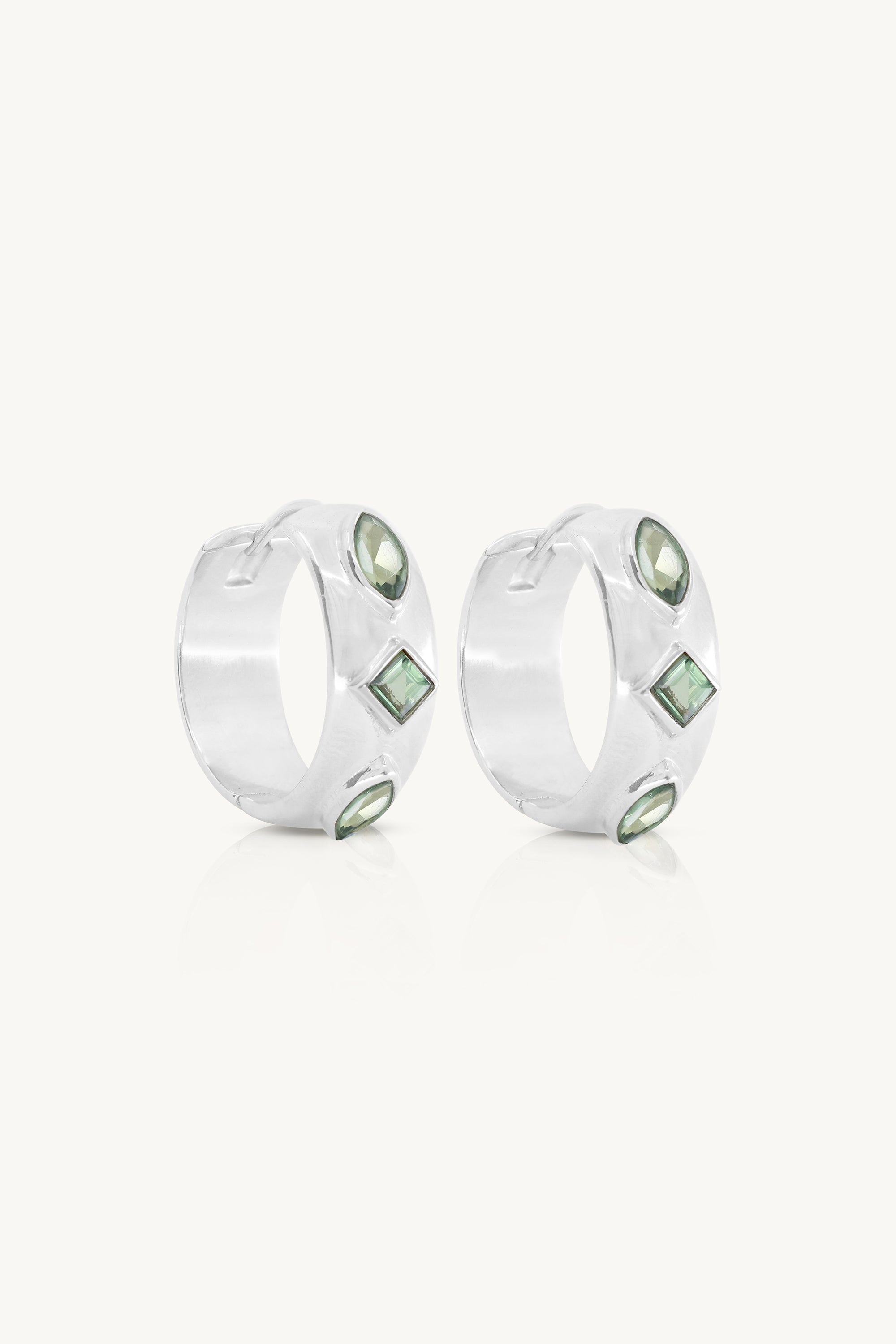 Coronet Apatite Silver Hoop Earrings for Women - Dainty Blue Gemstone Jewelry for Everyday Wear & Special Occasions