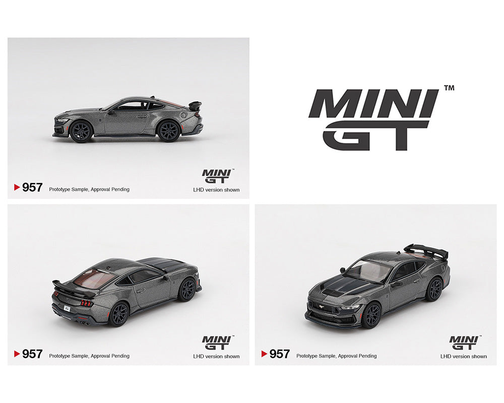 PREORDER MINI GT 1:64 Scale Ford Mustang Dark Horse 2024 Diecast Model Car - Carbonized Gray - Collectible Toy for Display, Racing Games & Gift Giving