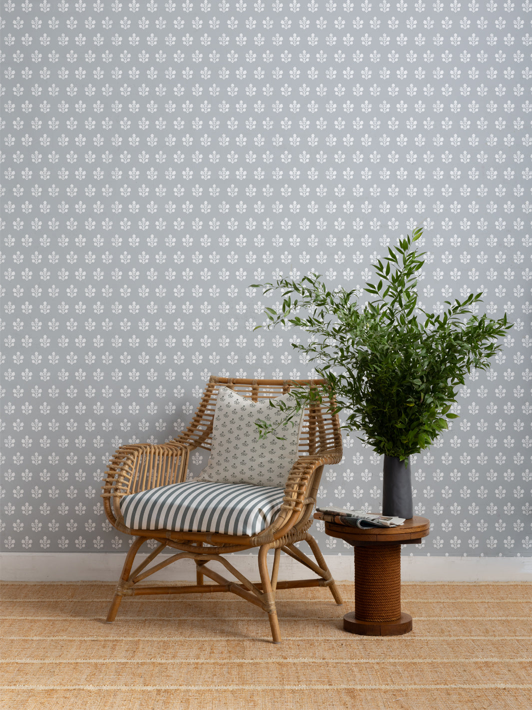 Ensley Wallpaper by Sugar Paper - Dove Grey Peel and Stick Wallpaper for Bedroom, Living Room & Nursery | Easy to Install & Removable