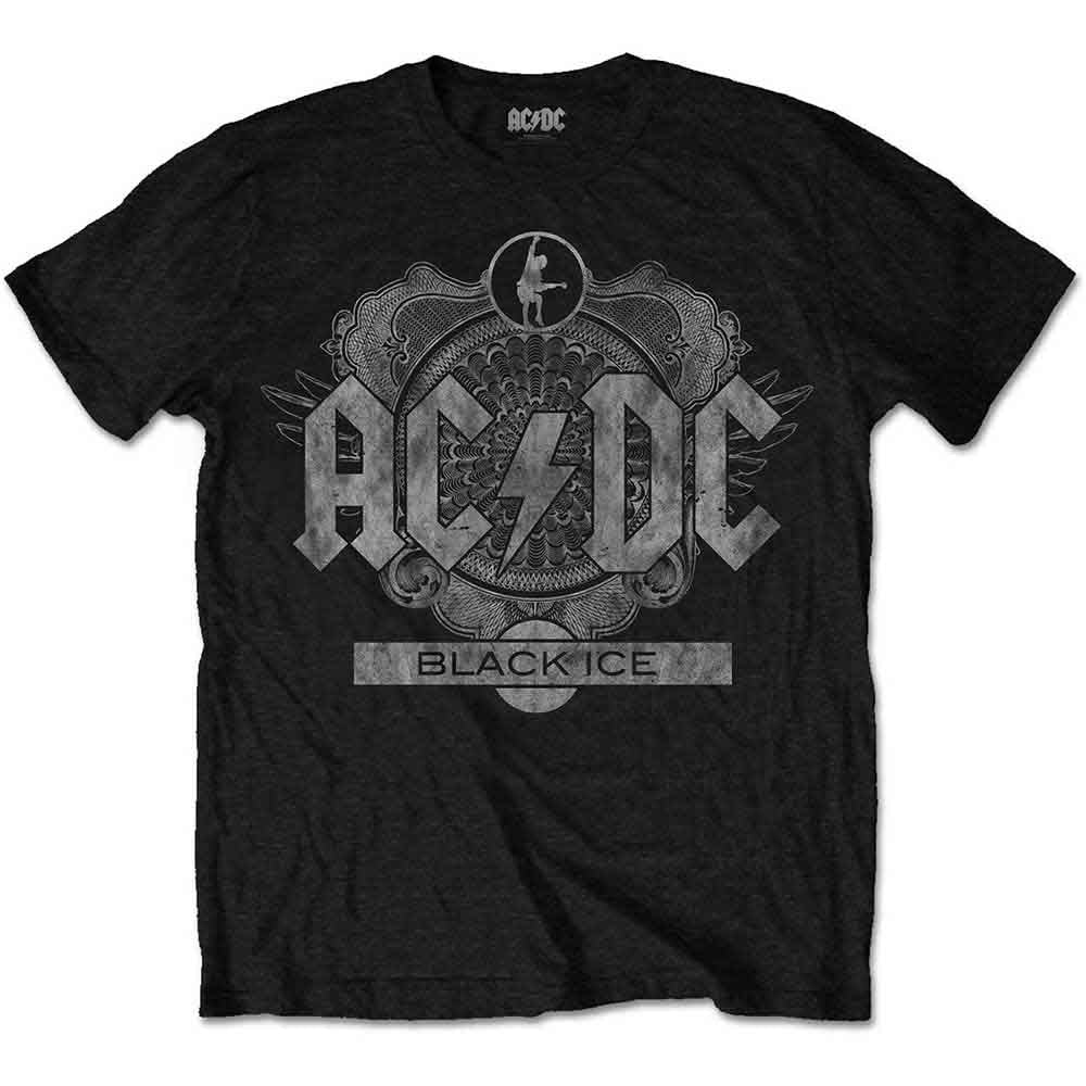 AC/DC Band Official Black Ice Tour T-Shirt - Vintage Rock Music Merch for Concerts & Casual Wear