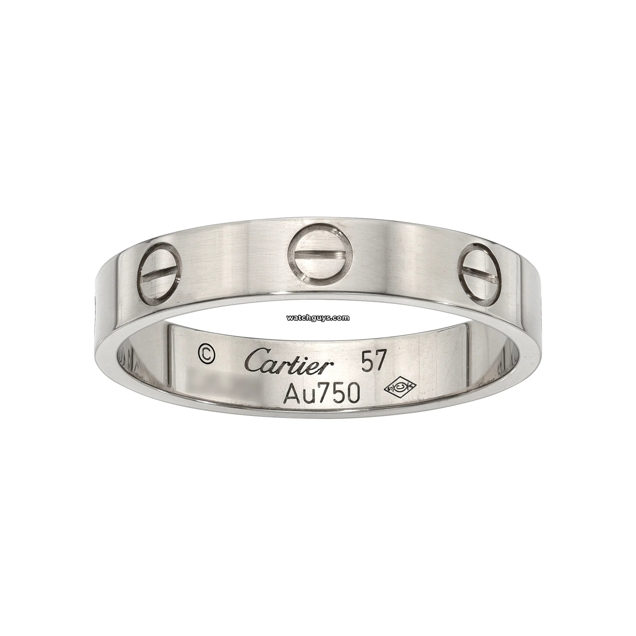 Cartier Love Wedding Band Ring - 18K White Gold Size 7.5 (US) - Luxury Bridal Jewelry for Engagement & Anniversary Gifts
