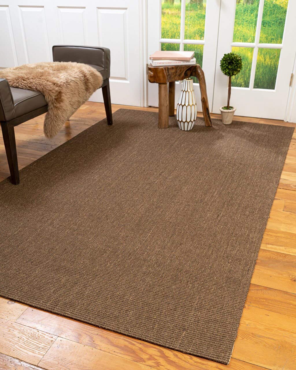 100% Natural Fiber Handmade Sisal Area Rug – Brown Novato Runner 2'6