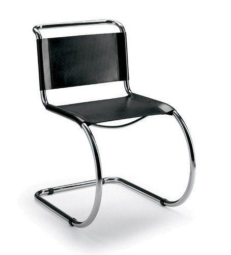 Mies van der Rohe MR Cantilever Chair - Modernist Stainless Steel Frame Lounge Chair for Living Room, Office & Dining Area | Mid-Century Modern Furniture for Home & Commercial Spaces