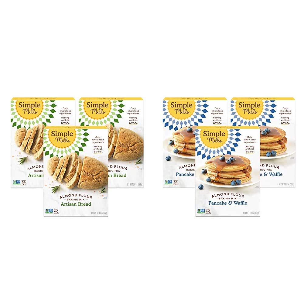Simple Mills Almond Flour Baking Mix & Pancake Waffle Mix - 3 Pack Each | Gluten Free, Plant Based, Paleo Friendly | Perfect for Breakfast, Baking & Healthy Snacks