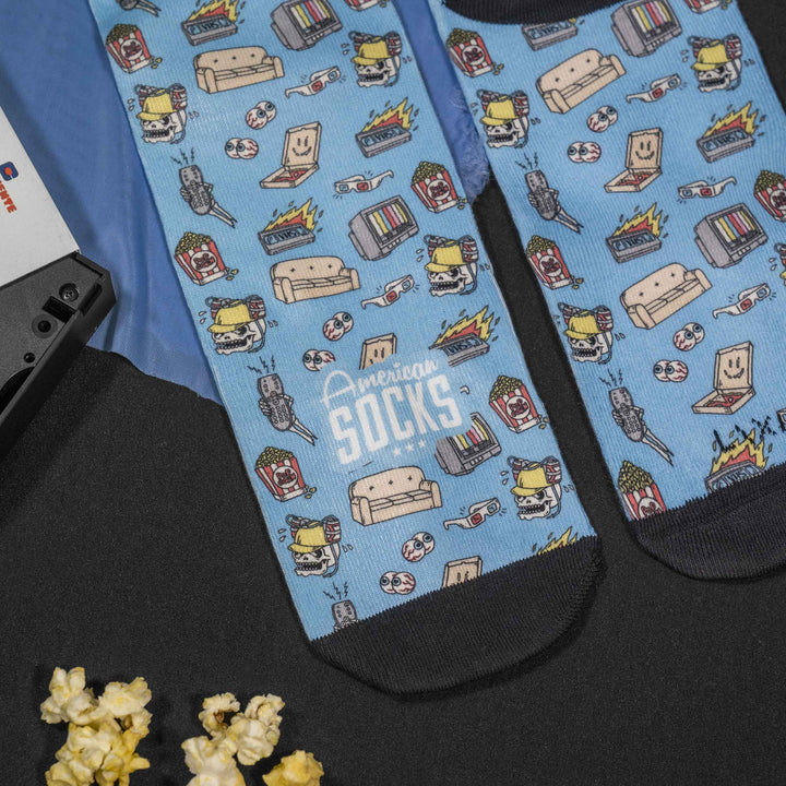 American Socks Signature Movie Night Mid High Crew Socks - Cozy & Comfortable for Home Relaxation, Movie Nights and Lounge Wear