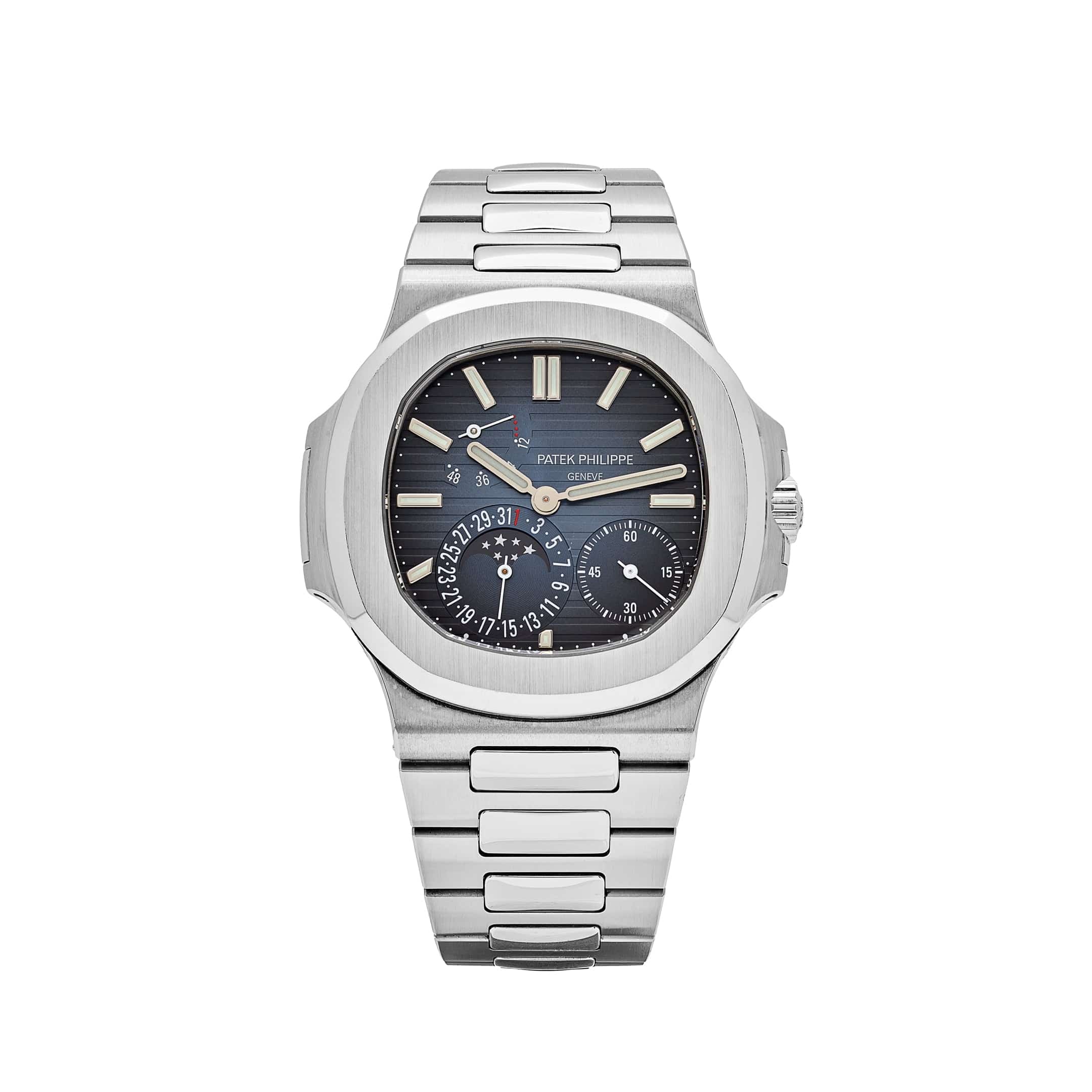 Patek Philippe Nautilus 5712/1A 001 Moon Phase Stainless Steel Watch - Blue Dial Luxury Timepiece for Men - Perfect for Business Meetings & Special Occasions