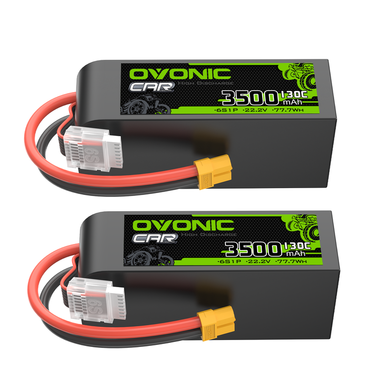 OVONIC 22.2V 6S 3500mAh 130C LiPo Battery with XT60 Plug - High Performance RC Battery for 1/8 Scale RC Cars, Drones, and Airplanes | Perfect for Racing, FPV, and Long Flight Time