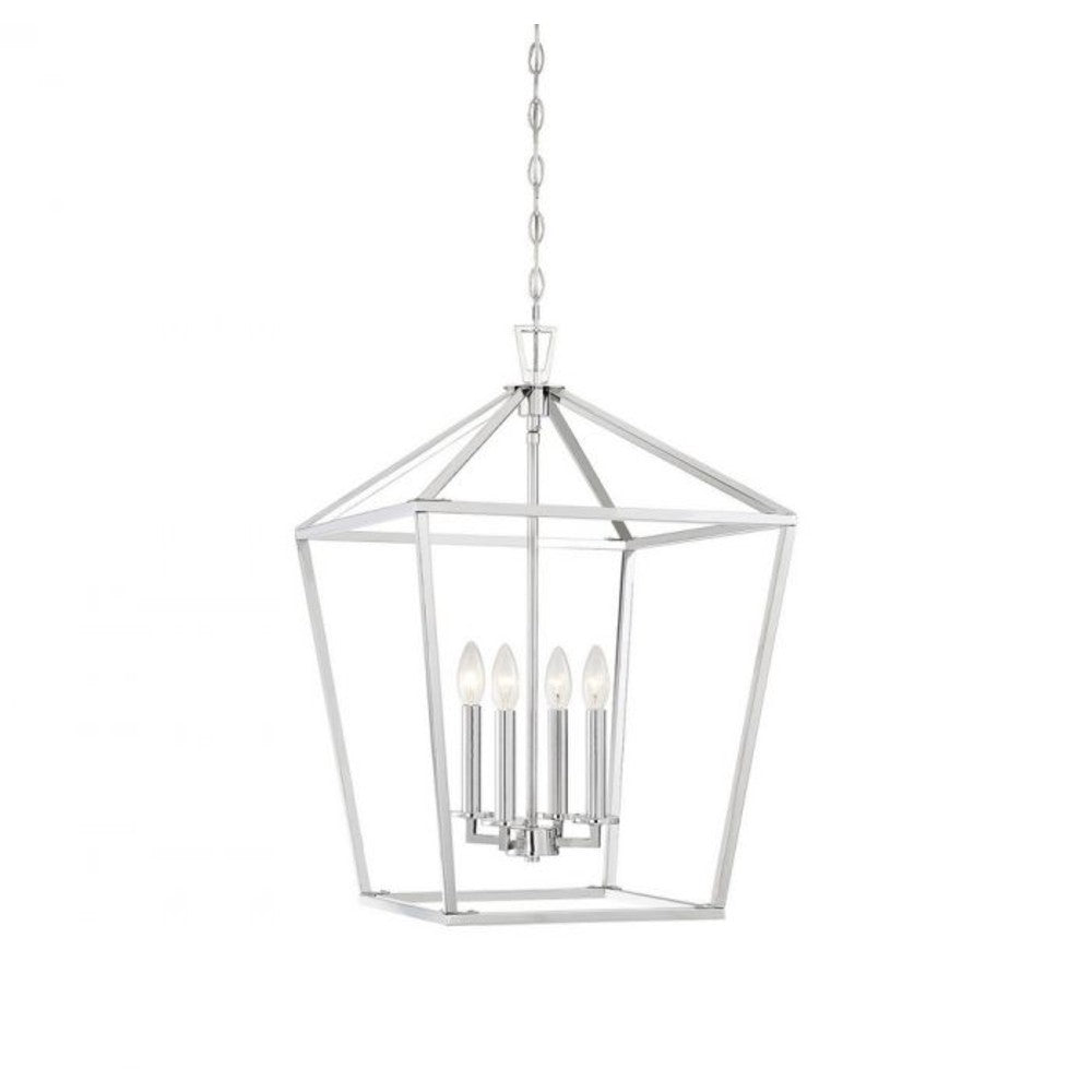 Luther 4-Light Modern Chandelier for Foyer - Elegant Entryway Lighting Fixture for Hallway, Living Room, and Dining Room
