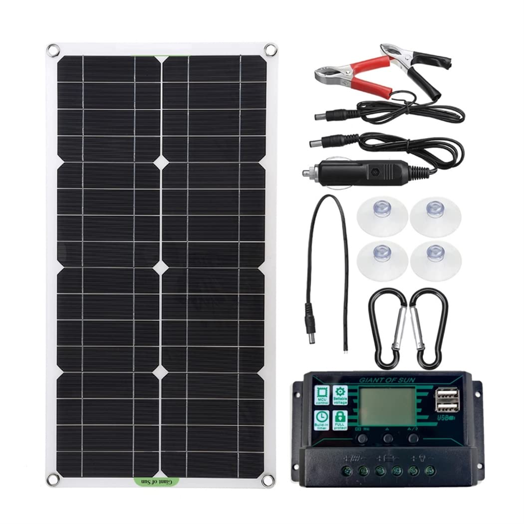 ANYURAN 250W Monocrystalline Solar Panel Kit with Charge Controller - High Efficiency Flexible Solar Charger for Home, RV, Camping & Outdoor Power Needs | Portable Solar Solution for Boats, Cabins & Emergency Backup