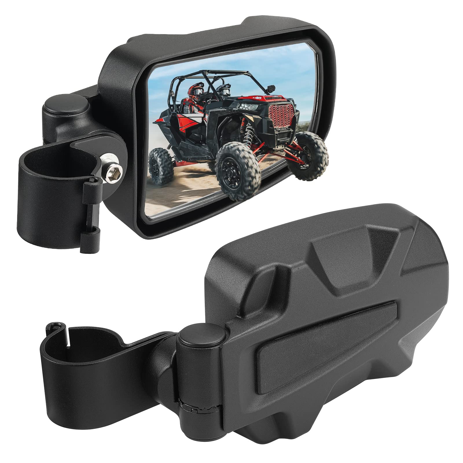 KEMIMOTO UTV Side View Mirrors - Folding Adjustable Surface XP 1000 Side Mirrors for 1.75