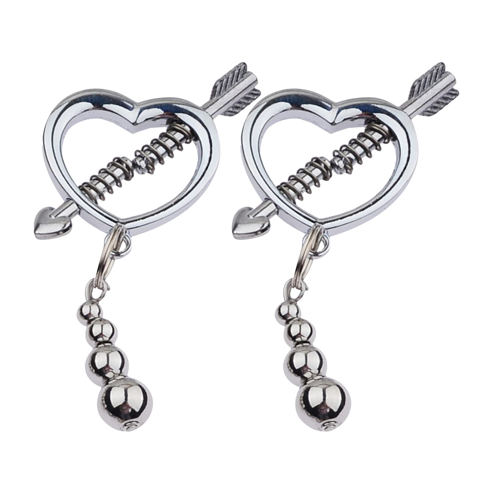 FEESHOW Non-Piercing Nipple Shield Rings - Stainless Steel Nipple Clamp Barbell Jewelry for Sensual Play, BDSM, and Body Modification Accessories