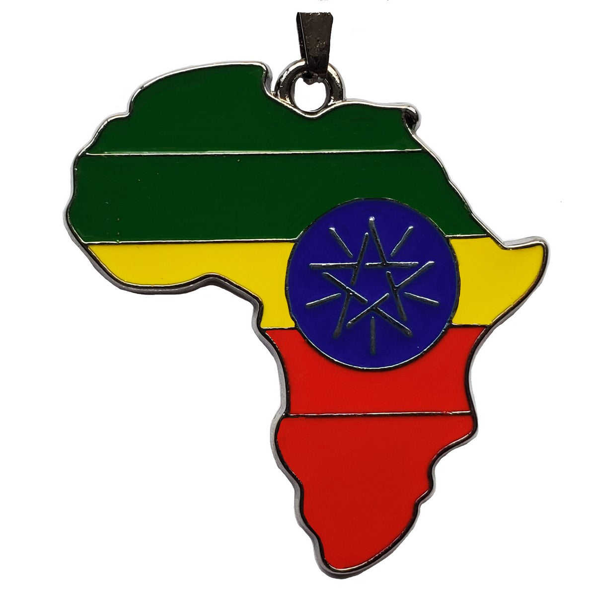 Ethiopia Flag Pendant Necklace with African Map Charm - Patriotic Jewelry Gift for Ethiopian Americans & African Culture Lovers | Perfect for Independence Day, Cultural Events & Heritage Celebrations