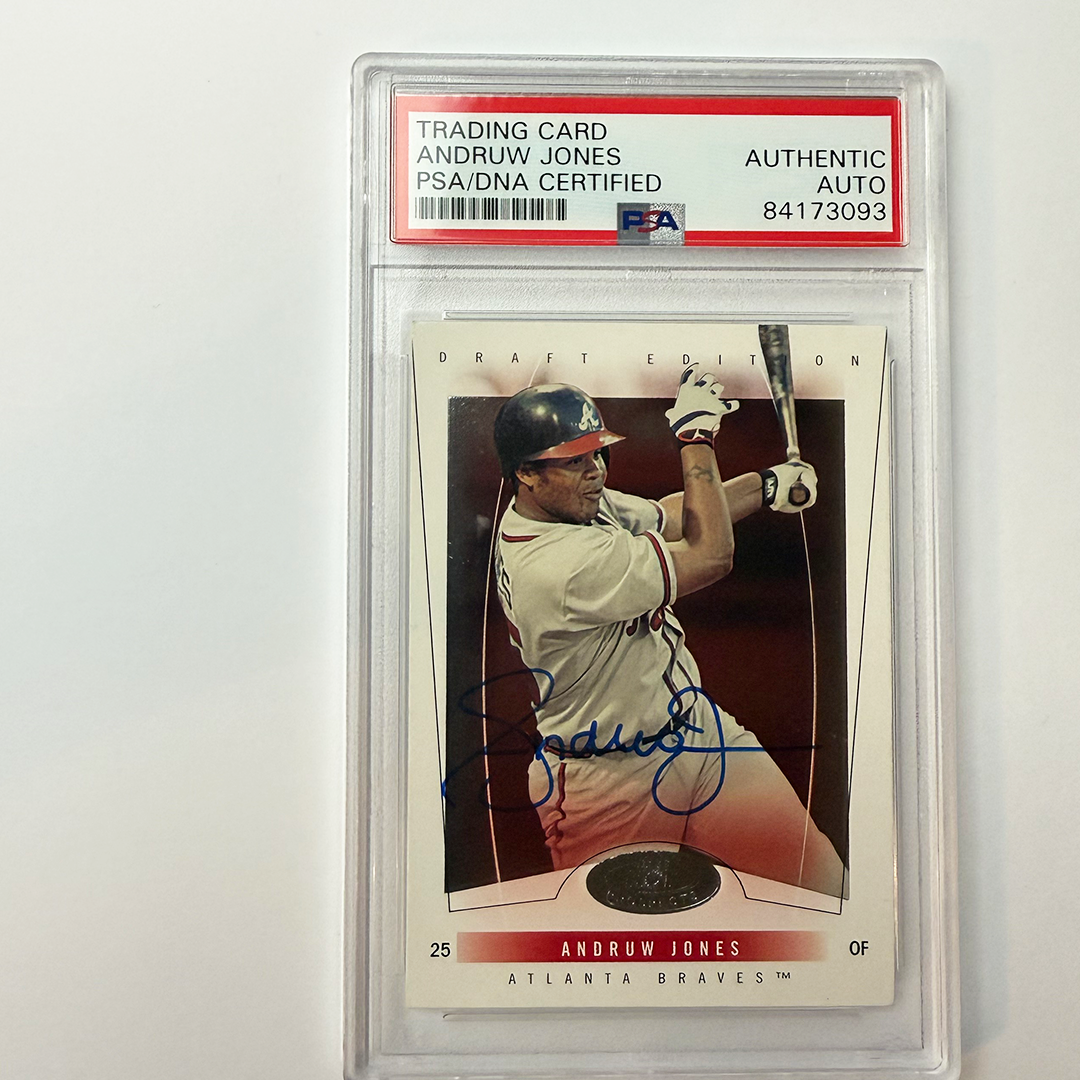 Andruw Jones Signed 2004 Fleer Draft Edition #28 PSA Certified Authentic Autograph Baseball Card - Perfect for Collectors, Sports Memorabilia Enthusiasts & Atlanta Braves Fans