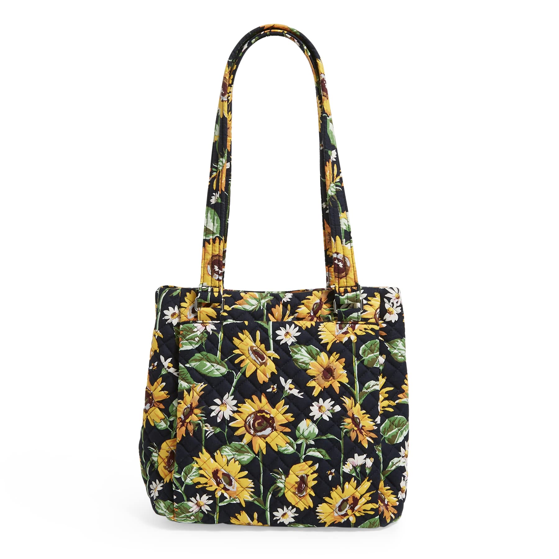 Vera Bradley Cotton Multi-Compartment Shoulder Satchel Purse for Women - Stylish Crossbody Bag with Multiple Pockets for Work, Travel & Everyday Use