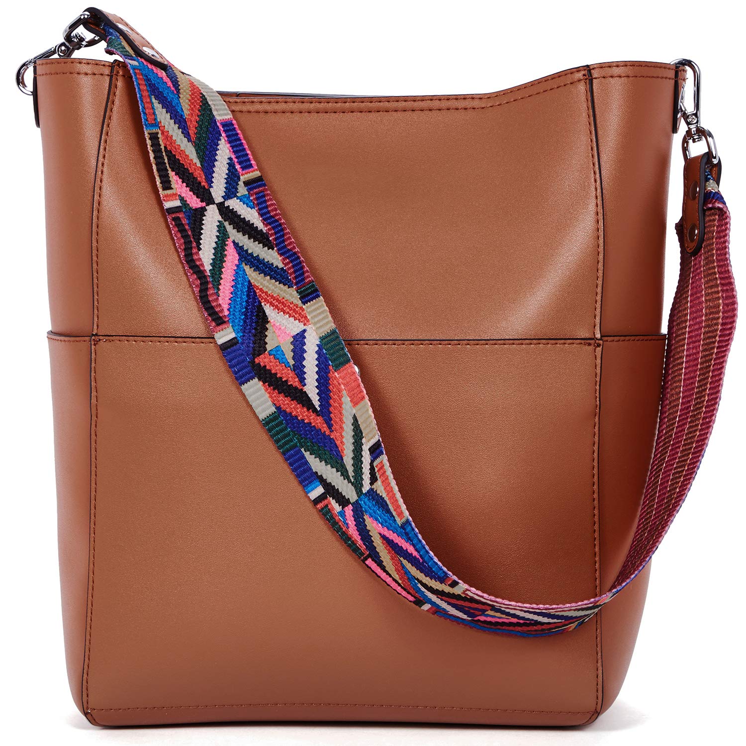 BROMEN Women's Vegan Leather Bucket Bag - Stylish Crossbody Purse & Shoulder Handbag for Everyday Use, Work, and Travel