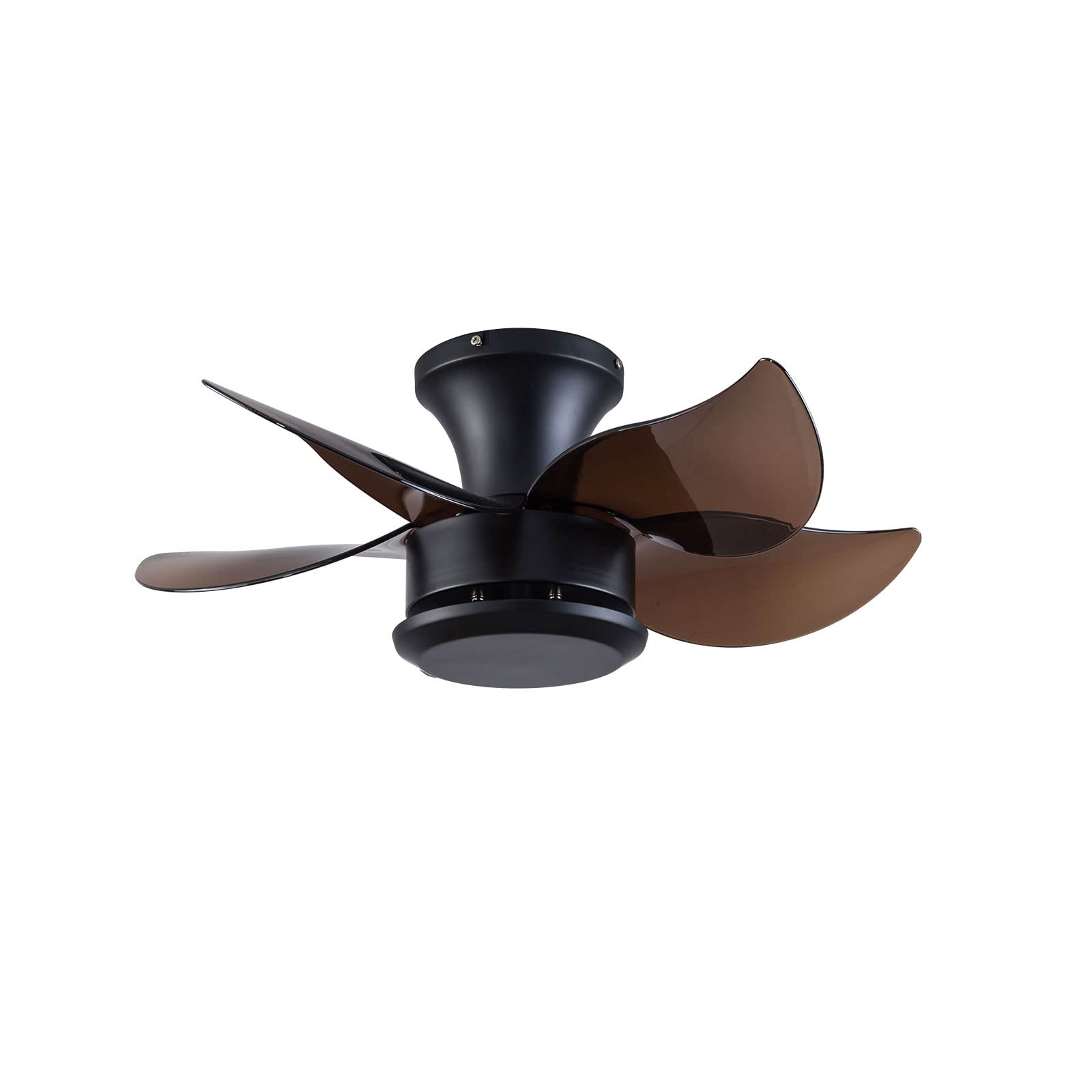 23 Inch Small Ceiling Fan with Remote Control - 6 Speed Flush Mount Quiet Fan for Bedroom & Living Room - Perfect for Home Cooling Without Light (White)