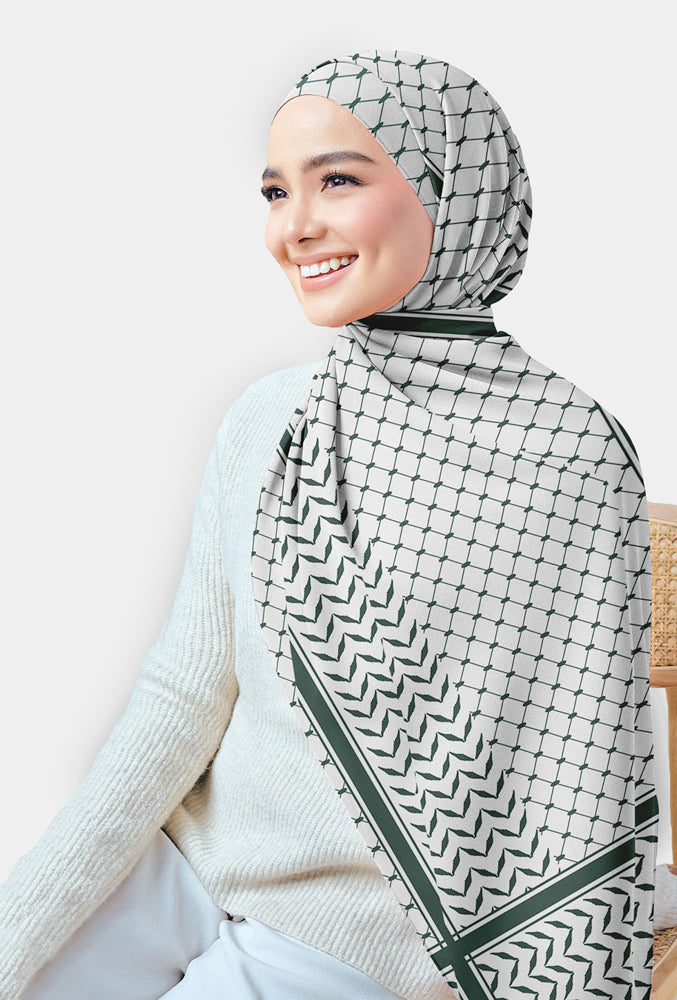 Dammi Flastine Printed Rectangular Hijab Scarf - Lightweight & Stylish for Women - Perfect for Daily Wear, Prayer, and Special Occasions