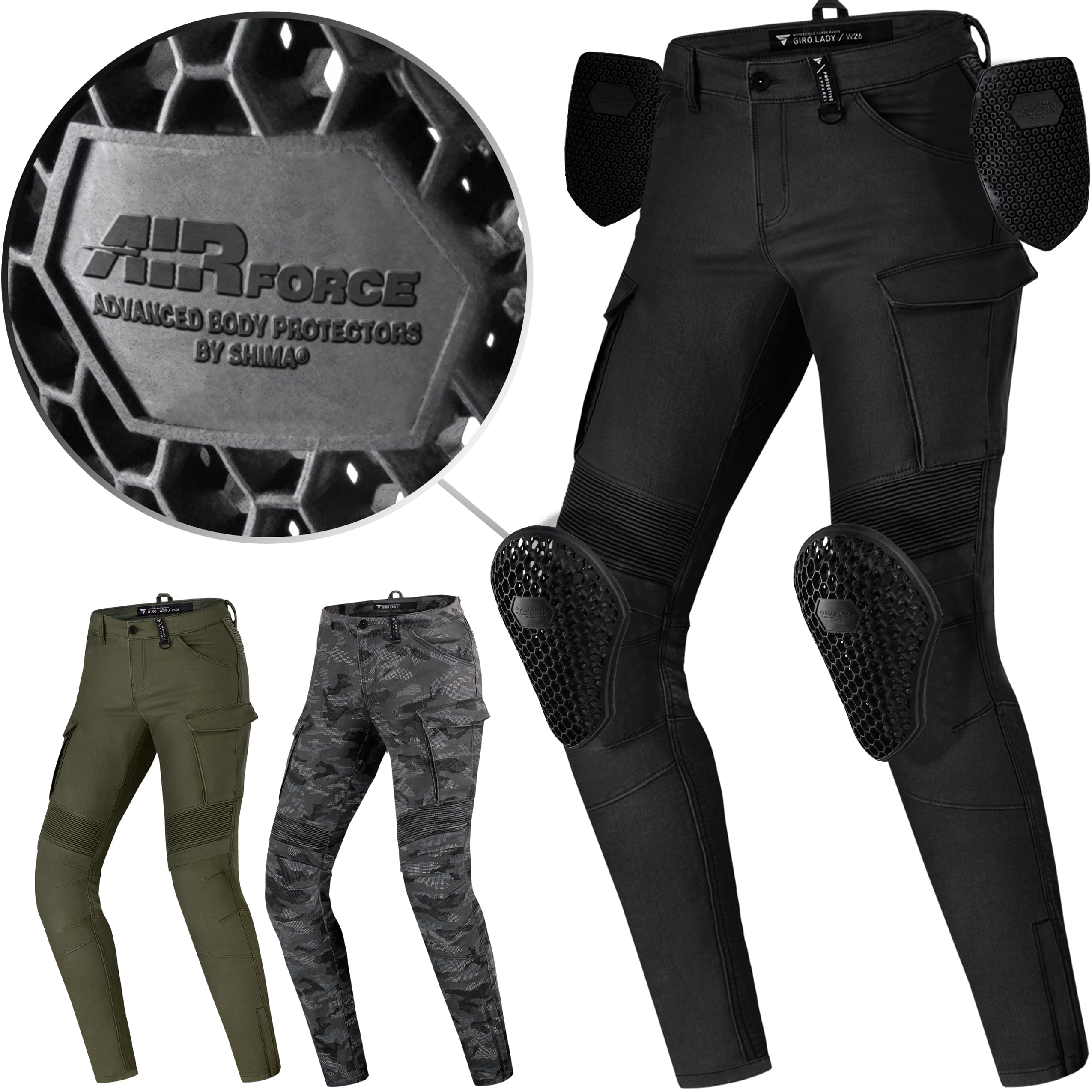 SHIMA Giro 2.0 Women's Motorcycle Pants - Stretchable Slim Fit Cargo Biker Pants with DuraQL Layer for Comfort & Protection | Perfect for Riding, Commuting & Outdoor Adventures