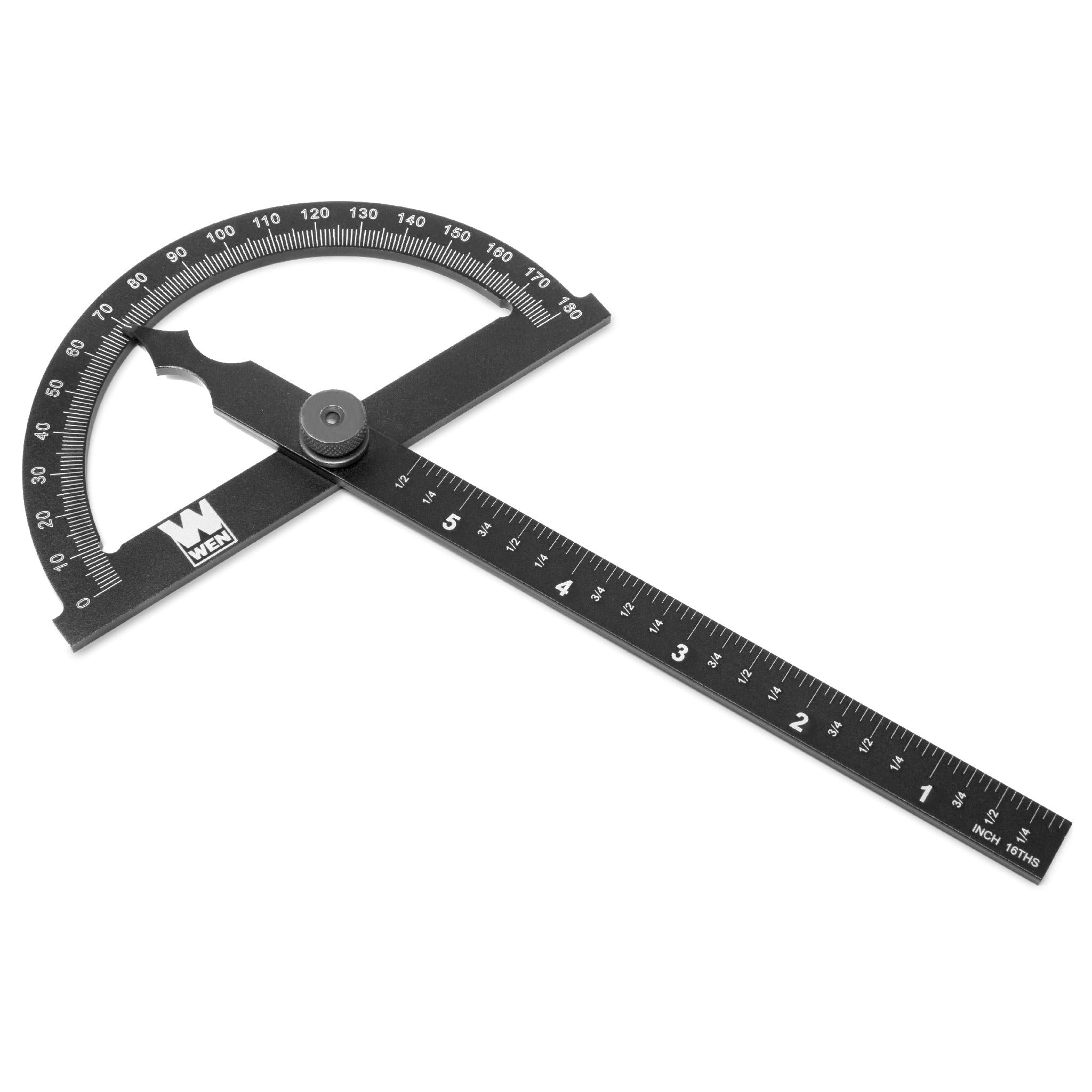 WEN ME512P Adjustable Aluminum Protractor & Angle Gauge with Laser Etched Scale - Precision Measuring Tool for Woodworking, Metalworking & DIY Projects