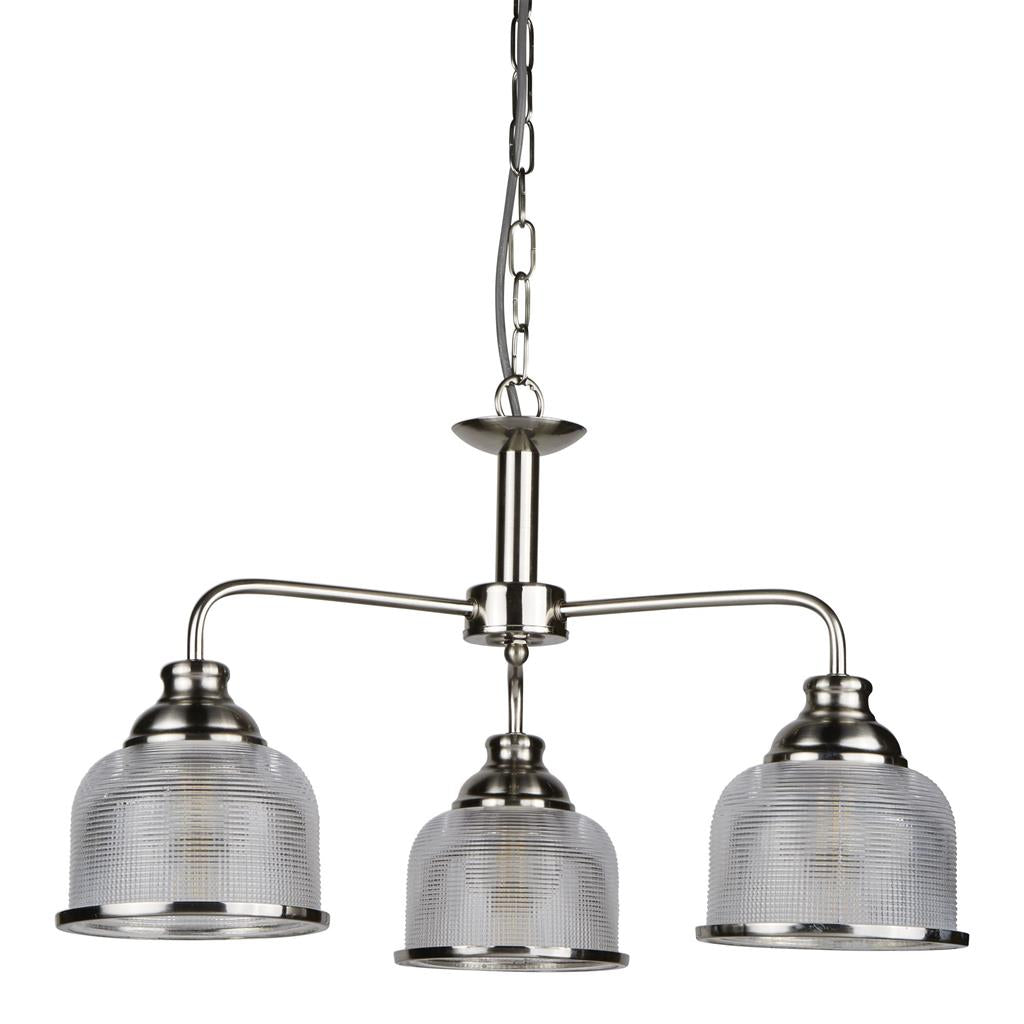Bistro 3/5Lt Multi-Arm Pendant Light Fixture - Satin Silver & Antique Brass Finish - Perfect for Kitchen Island, Dining Room, and Restaurant Lighting