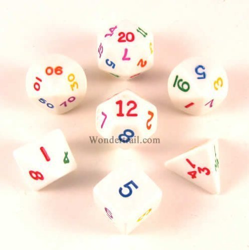 Koplow Games Rainbow Polyhedral Dice Set - 7 Piece Colorful RPG Dice for D&D, Pathfinder & Tabletop Gaming | Perfect for Dungeon Masters & Roleplaying Enthusiasts