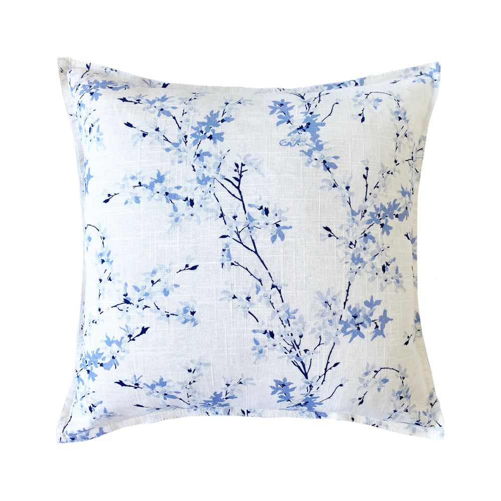 Premium Forsythia Sky Blue Square Throw Pillow - Soft & Stylish Home Decor for Sofa, Bed, or Office - Perfect for Living Room, Bedroom & Lounge Comfort