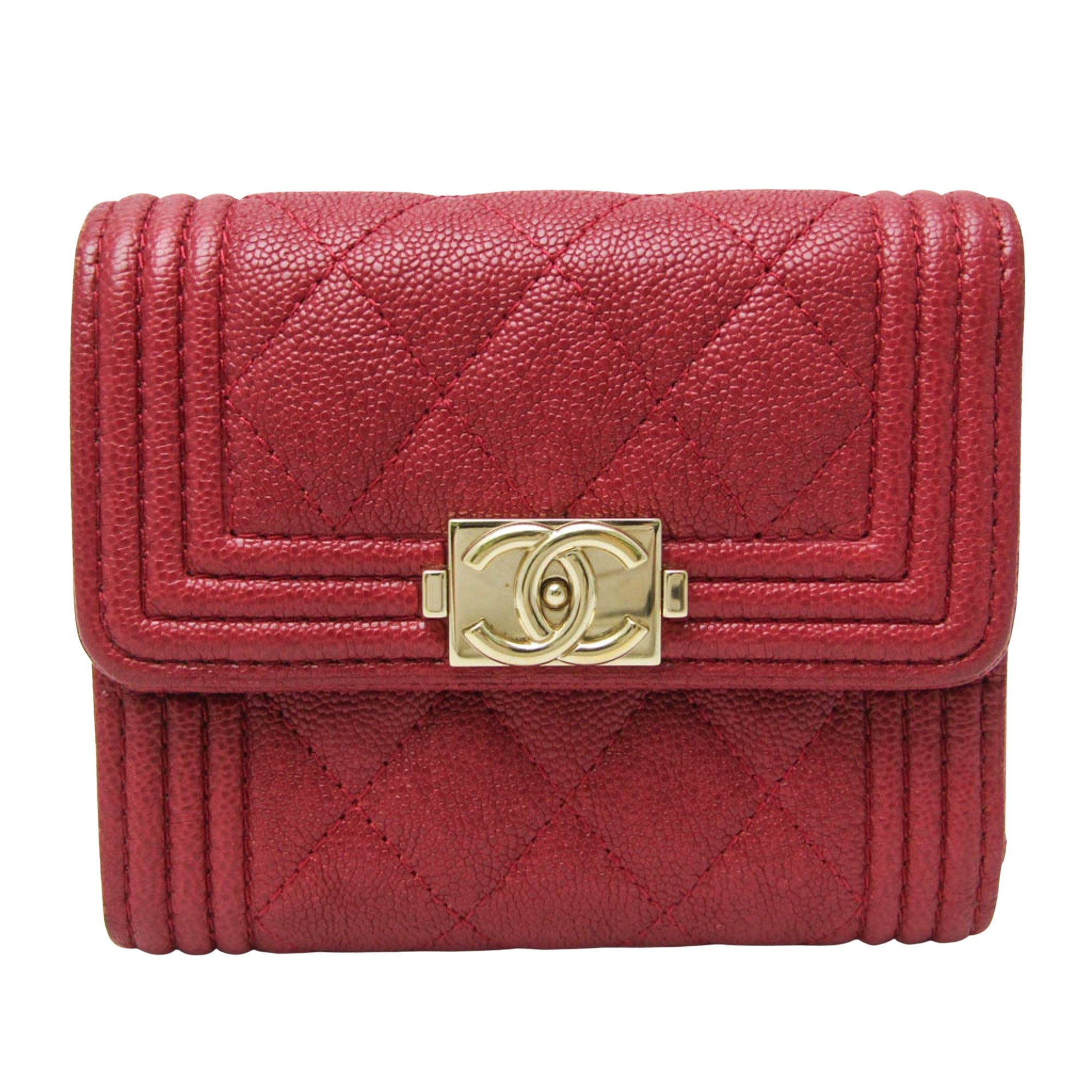 Chanel Red Quilted Leather Boy Wallet AP0253 - Luxury Designer Wallet for Women, Perfect for Parties & Everyday Use
