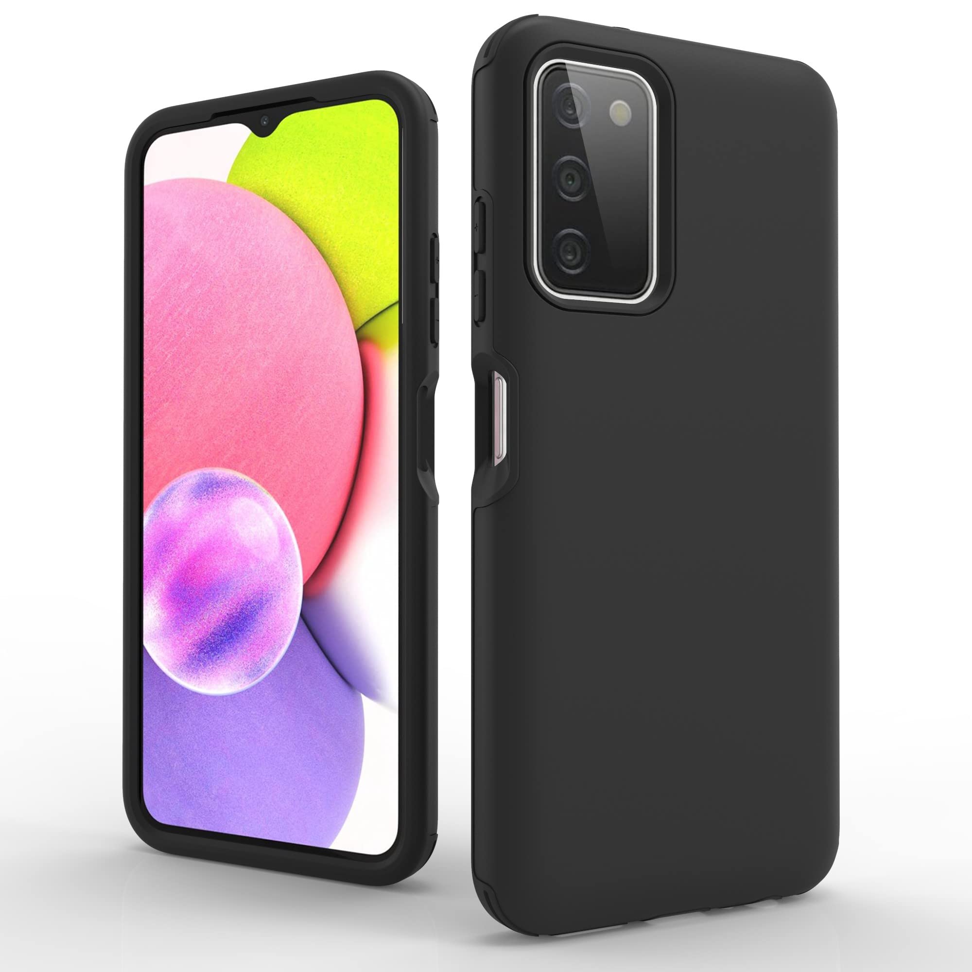 Duo Shield Shockproof Phone Case for Samsung Galaxy A03S - Slim Full Body Protection with Reinforced Corners | Black PC + TPU | Perfect for Daily Use, Outdoor Activities & Drop Protection