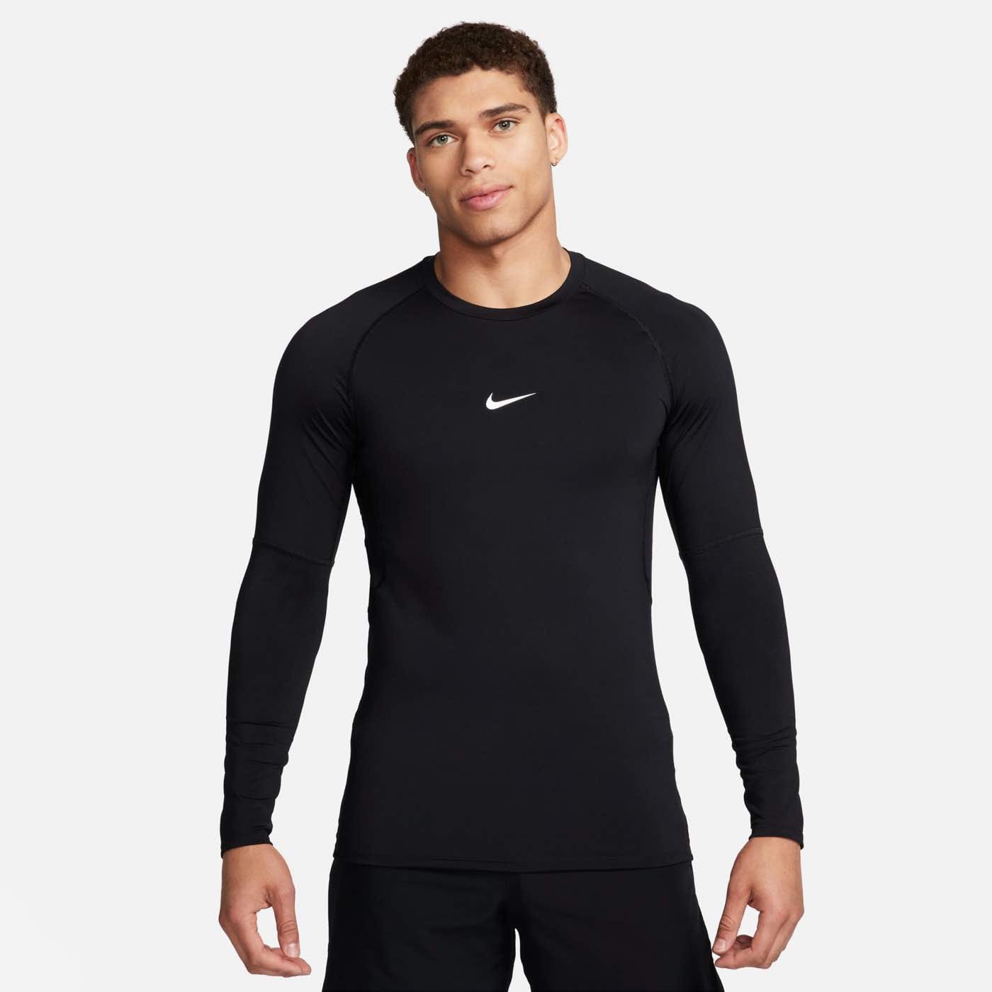 Nike Pro Men's Dri-FIT Slim Long Sleeve Workout Shirt - Moisture Wicking Compression Top for Gym, Running & Training - Style FB7926