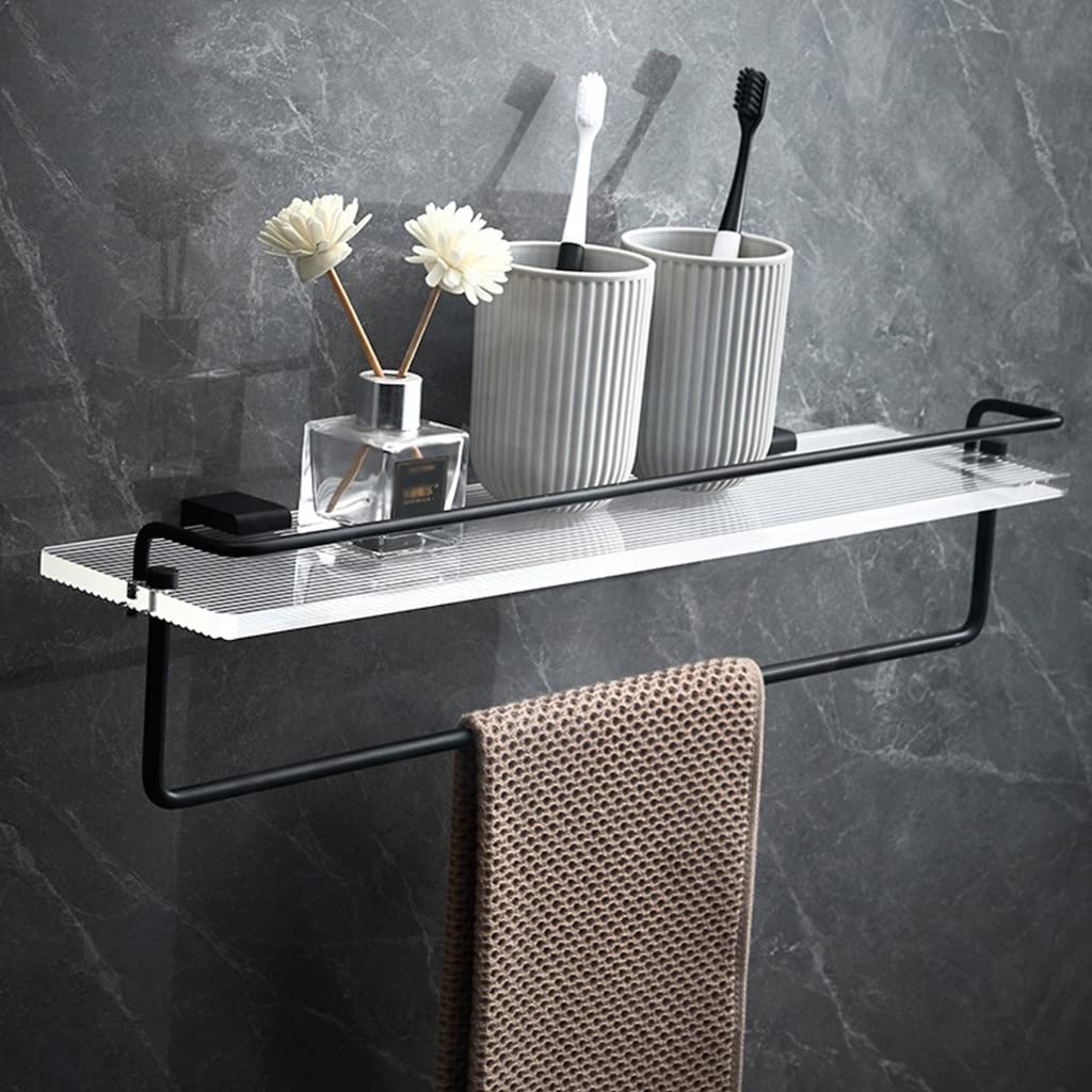 Luxury Acrylic Bathroom Shelf - Wall-Mounted Shower Gel & Toiletries Storage Organizer with Rod (50cm) - Perfect for Modern Bathrooms, Spa Showers & Vanity Organization