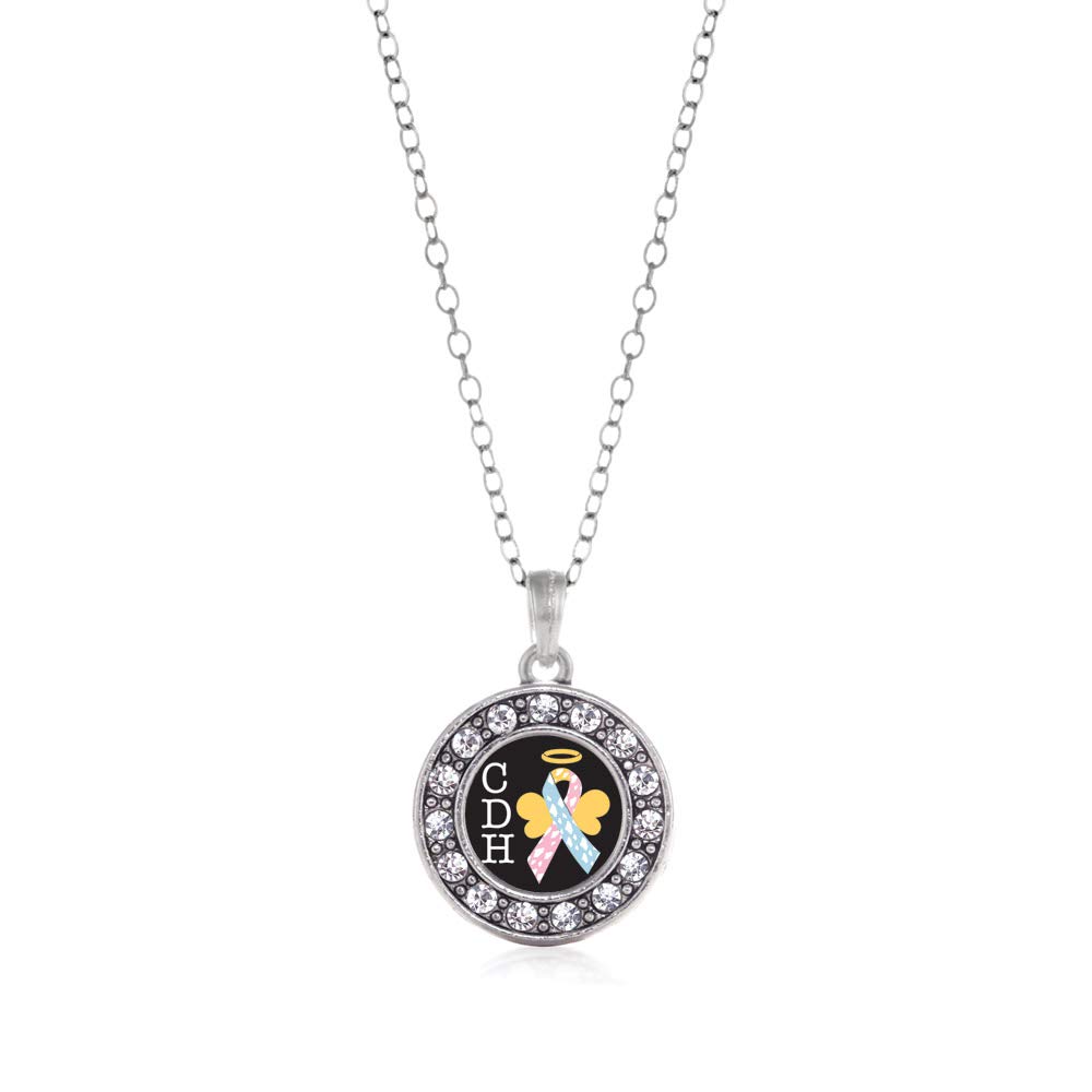 Inspired Silver - 18 Inch Sterling Silver Circle Charm Necklace with Cubic Zirconia | Dainty Layering Necklace for Women | Perfect for Everyday Wear, Gift Giving & Special Occasions
