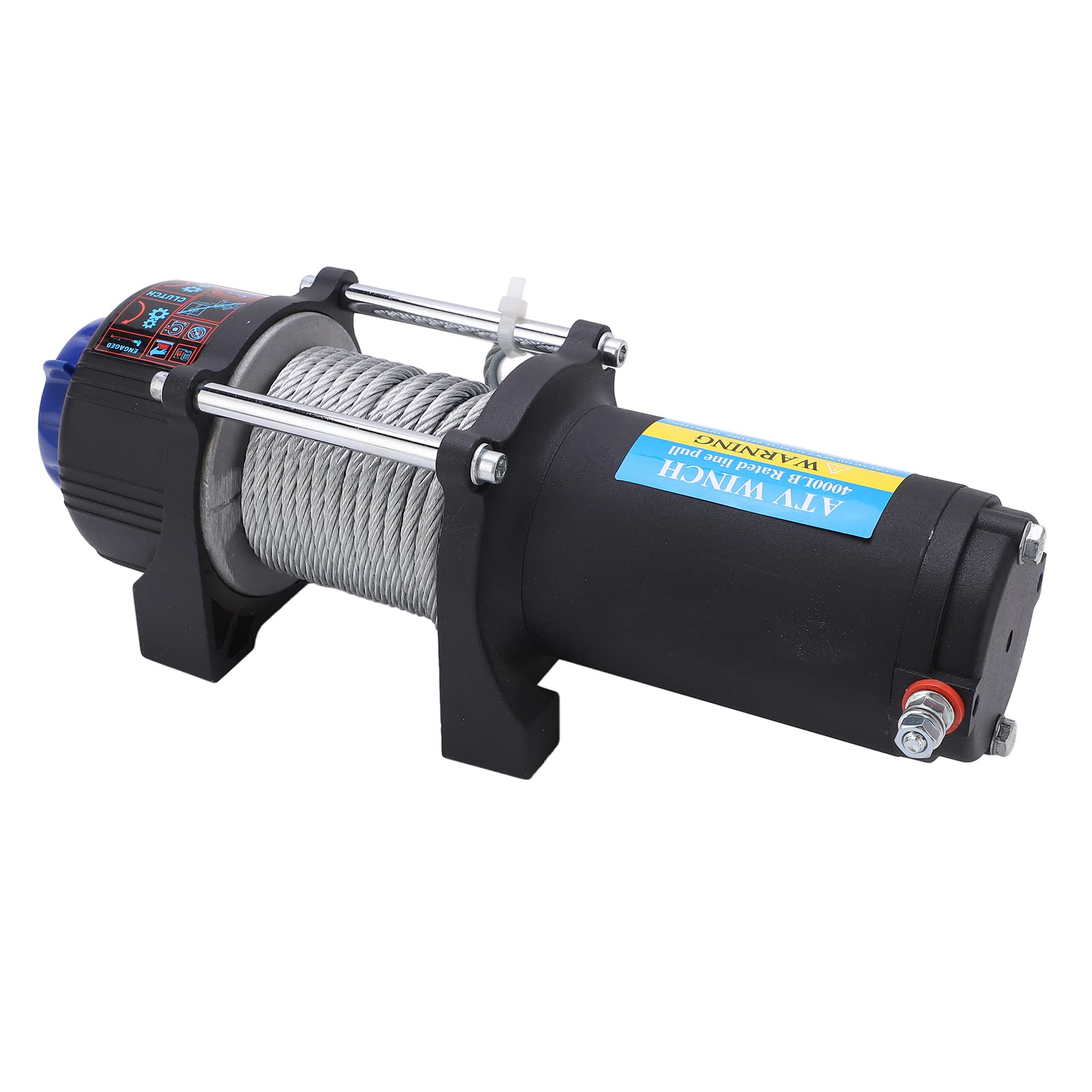 4000LB 12V Electric UTV Winch with Wireless Remote Control - Heavy Duty Stainless Steel ATV Winch for Off-Road Vehicles, Trucks & Jeeps - Perfect for Recovery, Towing & Off-Road Adventures
