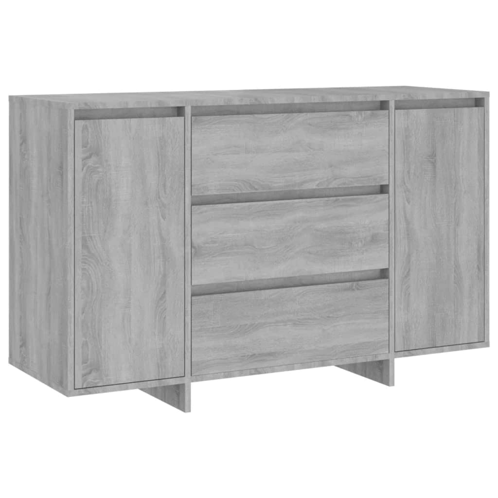 vidaXL Black Engineered Wood Sideboard with 3 Drawers, 47.2