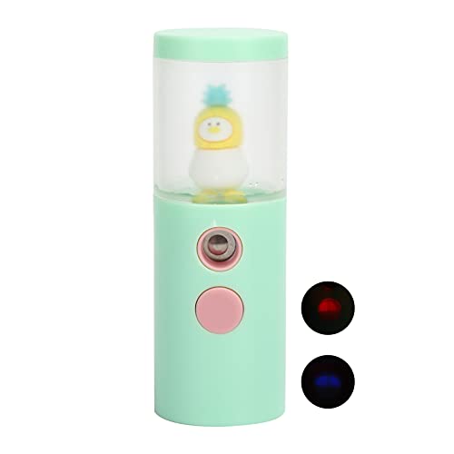 Portable Nano Mist Sprayer - USB Rechargeable Facial Steamer for Hydration & Moisturizing, Handheld Skin Care Mister with Large Water Tank | Perfect for Travel, Home Spa & Daily Skincare Routine (Green)