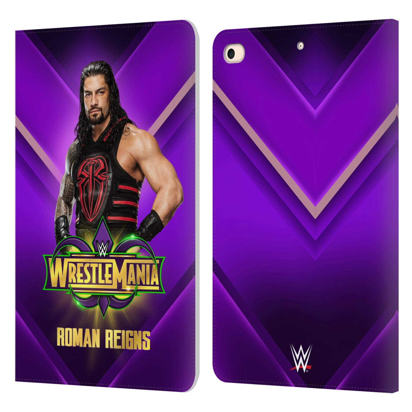 Head Case Designs WWE Roman Reigns Wrestlemania 34 Leather Book Wallet Case for Apple iPad Mini (2019) – Durable Protection for Travel, Work & School