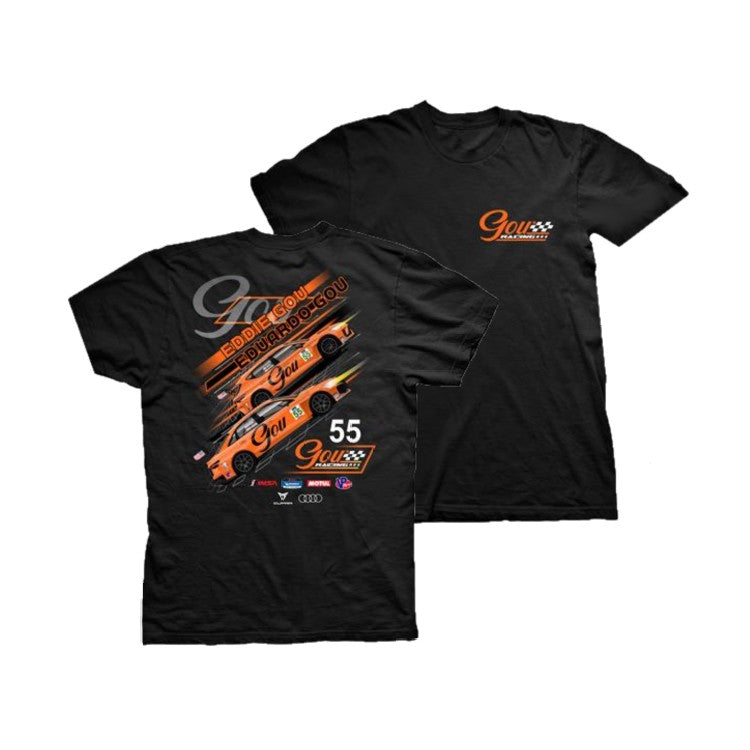 Gou Racing #55 Car T-Shirt for Men - Black Cotton Graphic Tee - Perfect for Racing Fans, Car Enthusiasts & Casual Wear