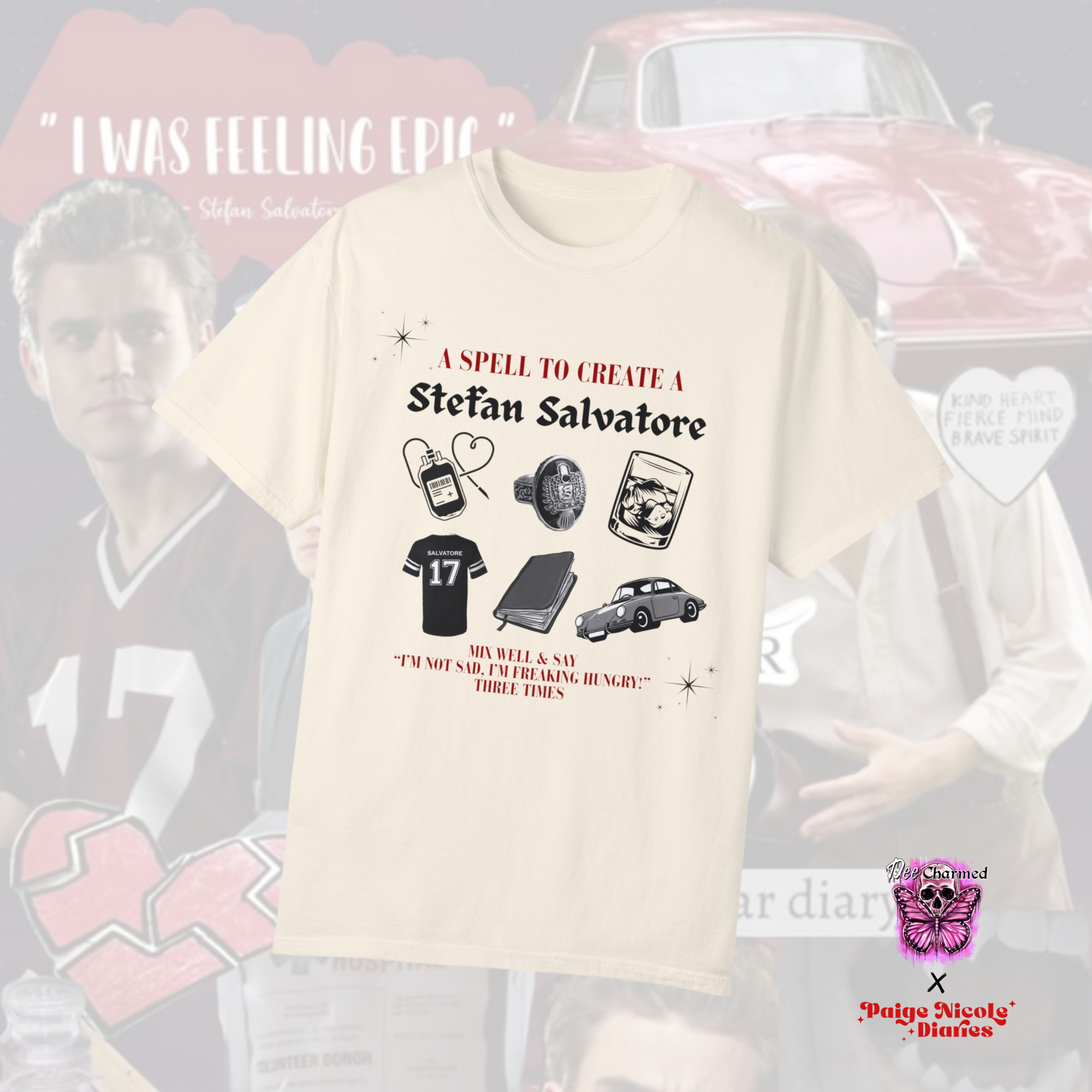 Spell For Stefan T-Shirt | DeeCharmed x PaigeNicole Collaboration | Perfect for TV Show Fans, Cosplay & Casual Wear