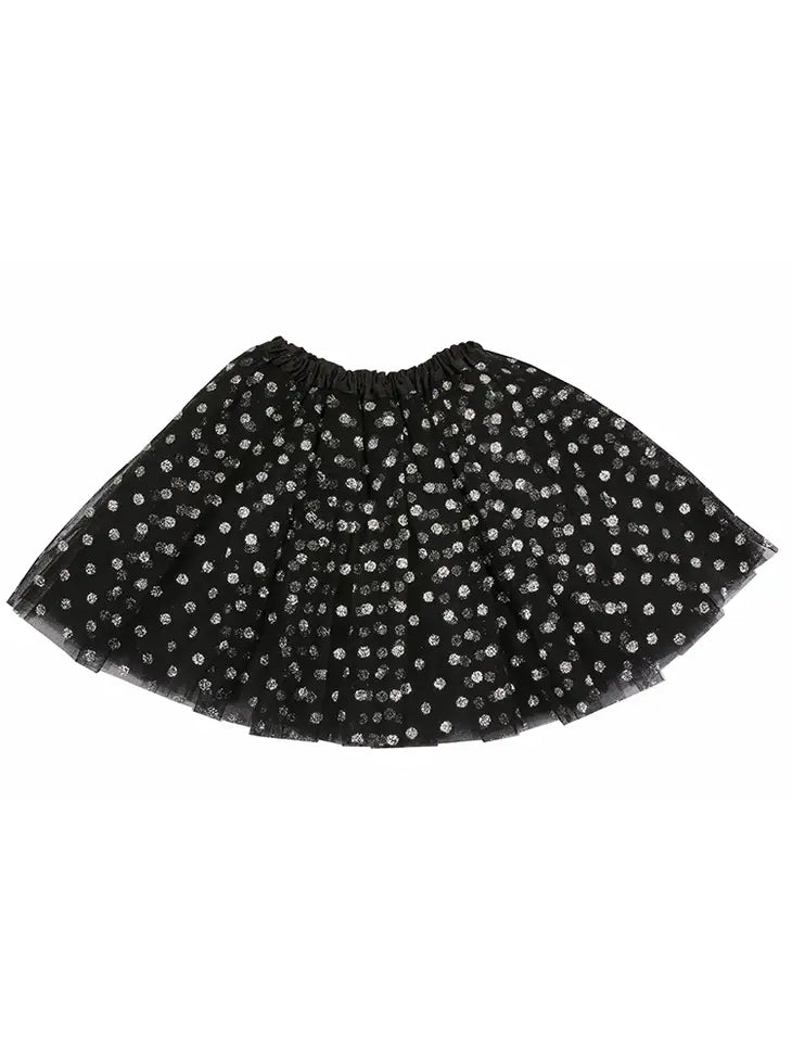 Black Small Dot Tutu Skirt for Girls - Elegant Ballet Dance Skirt for Toddler & Kids - Perfect for Ballet Recitals, Dance Classes, Birthday Parties & Photo Shoots