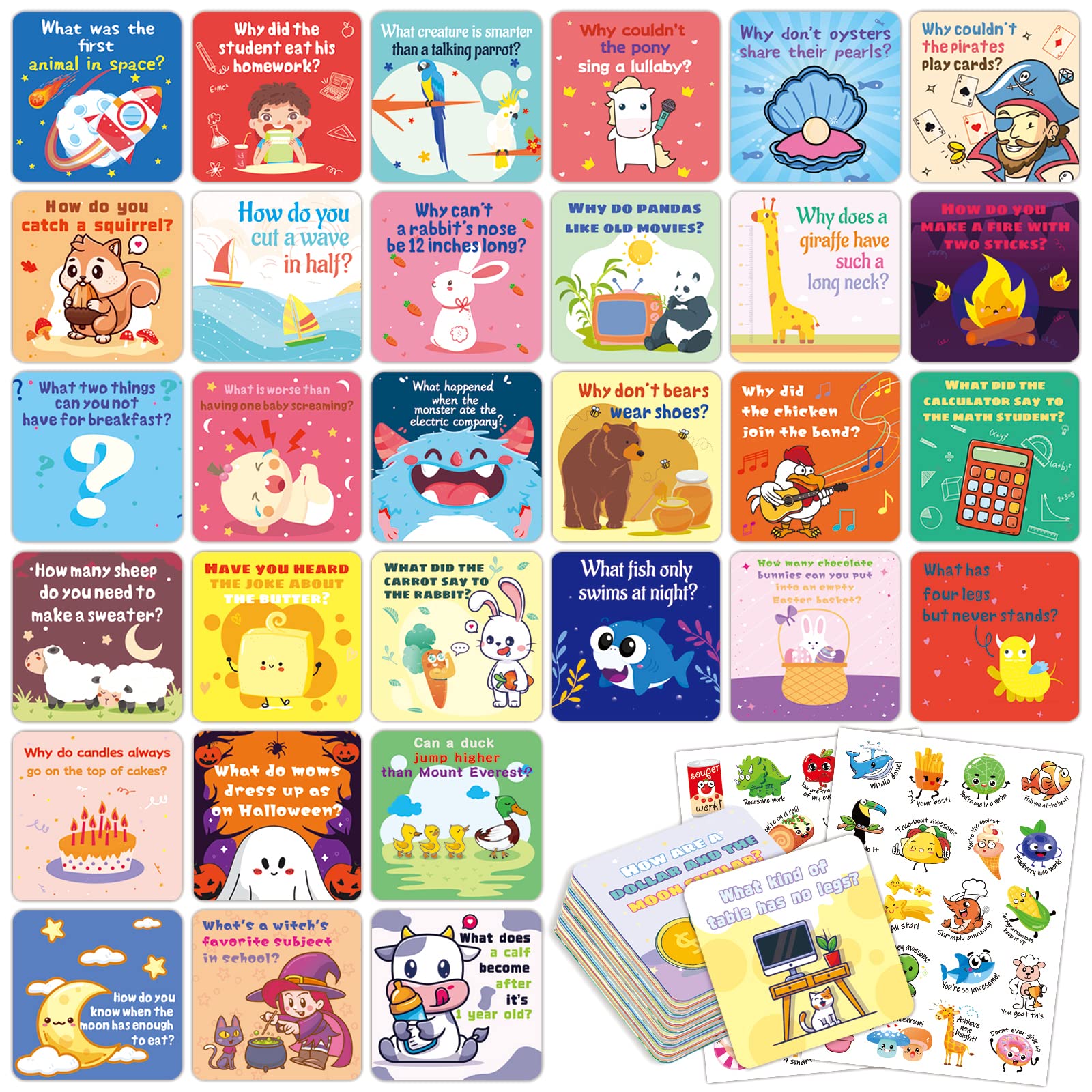160 Fun Lunch Box Jokes for Kids - Inspirational Encouragement Cards with 80 Reward Stickers - Perfect for Teachers, Parents & Students (Great for School Lunch Notes, Classroom Rewards & Daily Motivation)