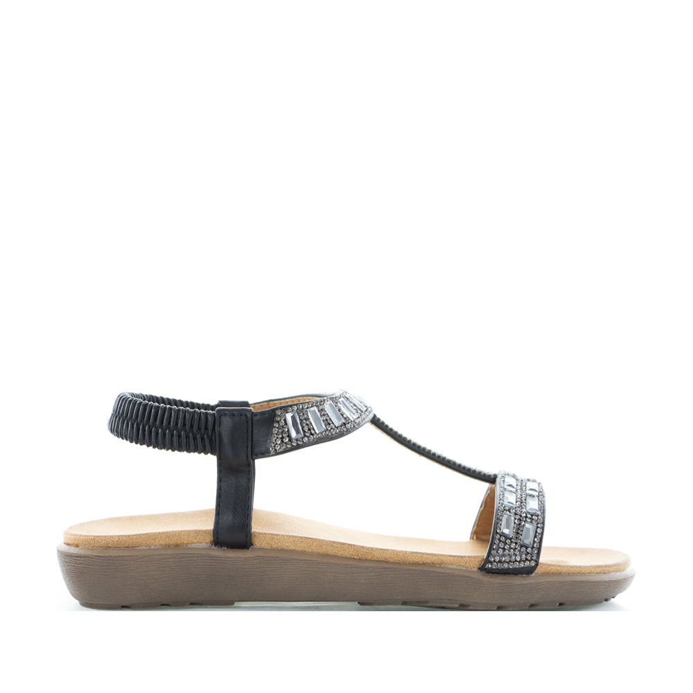 CC RESORTS USHA BLACK - Stylish and Comfortable Women's Sandals for Beach, Vacation, and Summer Outfits