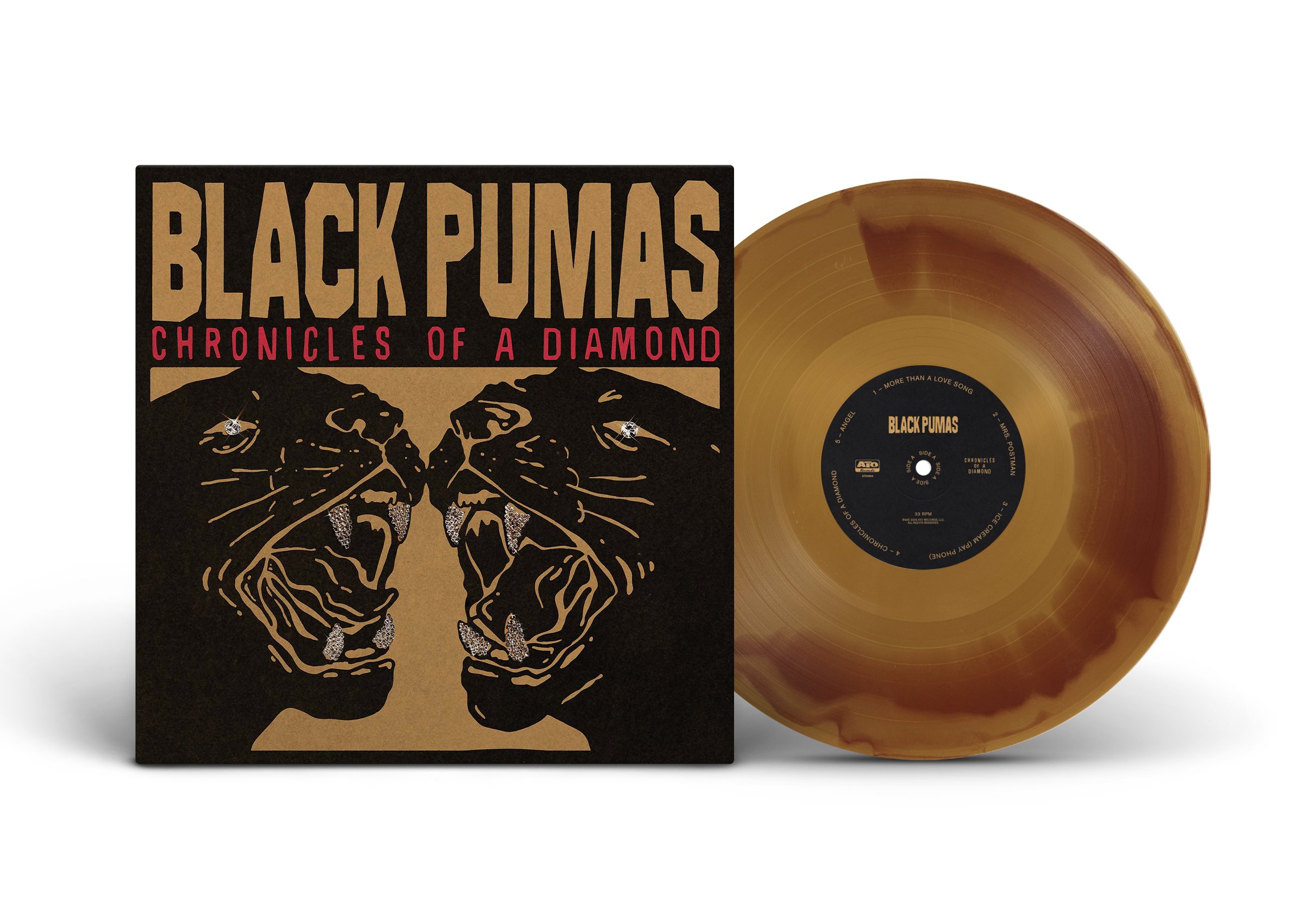 Black Pumas - Chronicles Of A Diamond (Texas Edition Gold & Brown Vinyl & Foil Stamped) | Limited Edition Vinyl Record | Perfect for Music Collectors & Audiophiles | Great Gift for Vinyl Enthusiasts & Home Decor