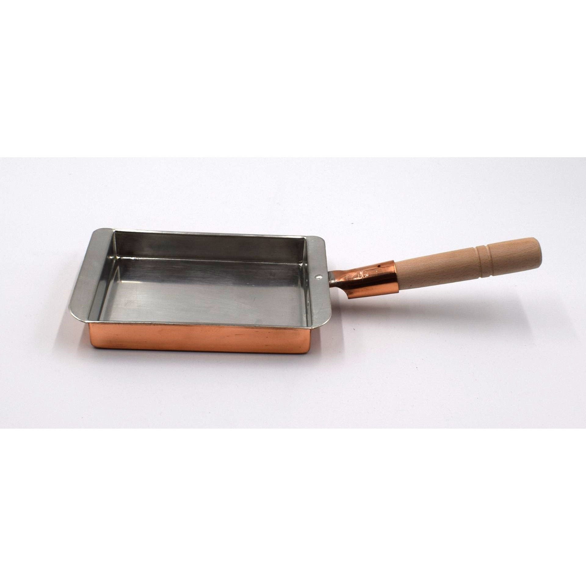 Marushin Kansai Style Japanese Tamagoyaki Omelette Pan - 18x22.5cm Copper Non-Stick Frying Pan for Perfect Rolled Eggs - Ideal for Home Cooking, Japanese Cuisine & Breakfast Preparation