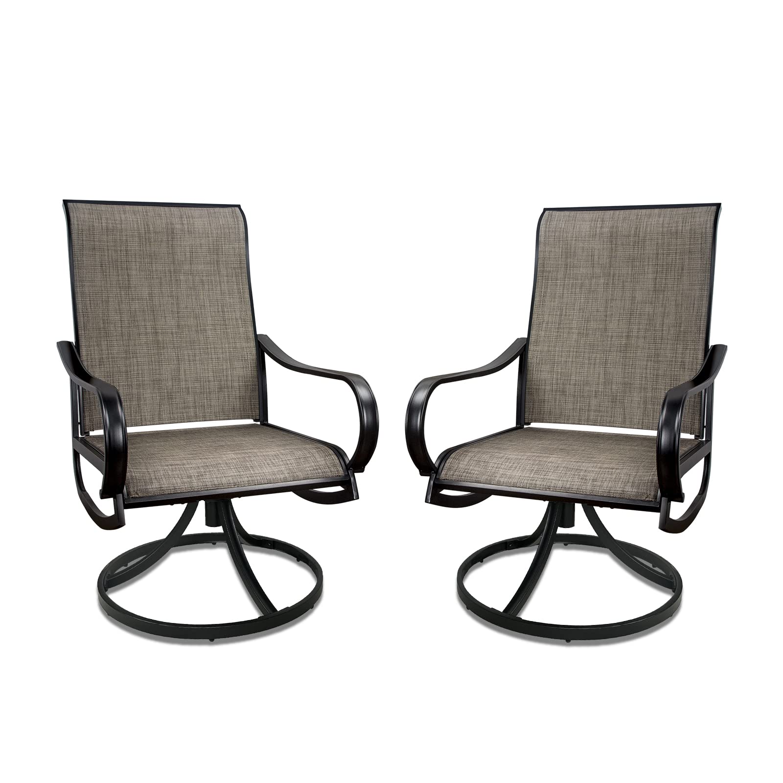 MEOOEM 2-Piece Patio Dining Swivel Chair Set - Outdoor Rocking Chairs with Breathable Mesh Fabric, Weather-Resistant Garden Furniture for Backyard, Deck & Poolside Relaxation