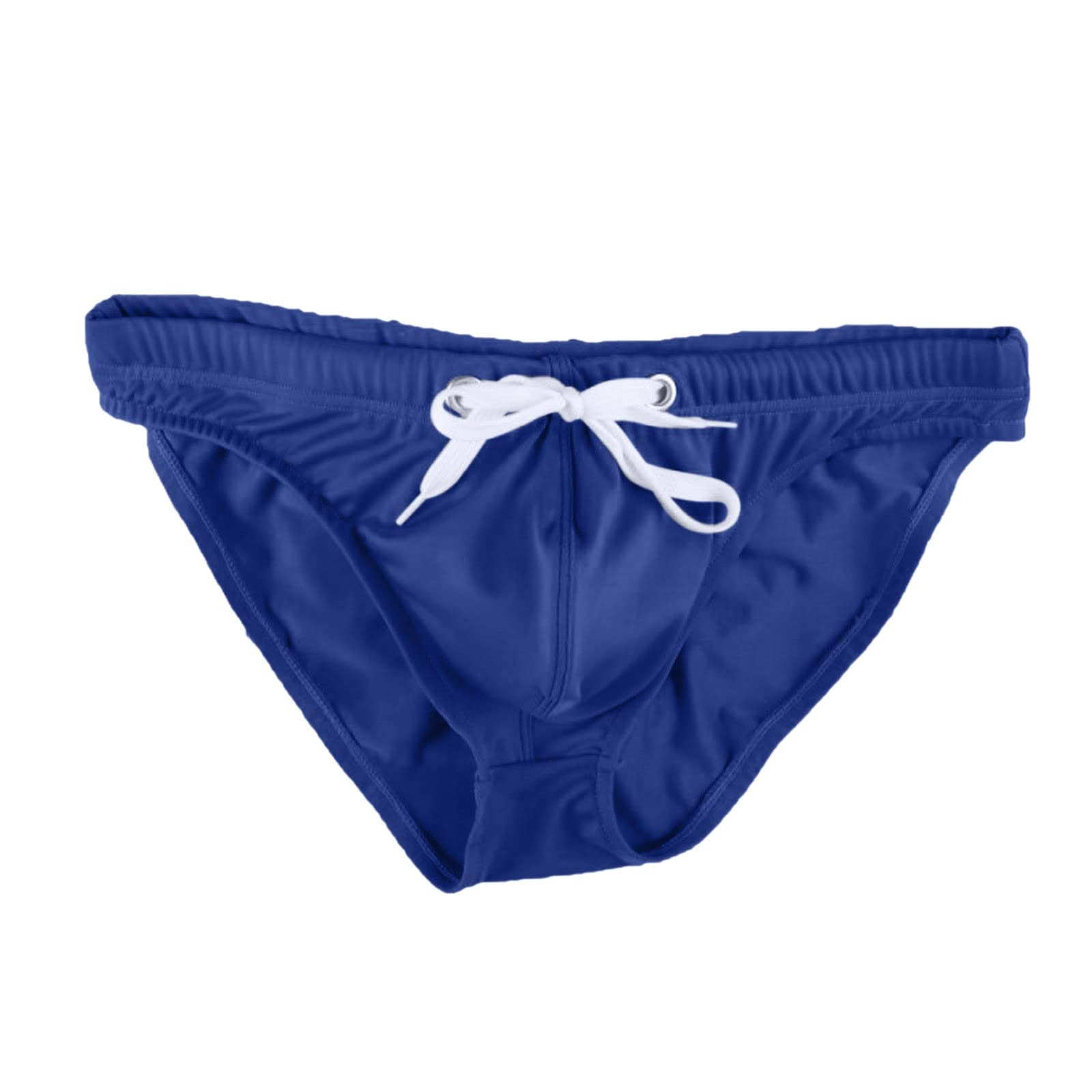Breathable Men's Underwear Briefs - Comfortable Cotton Boxers with Drawstring Waist, Solid Brown for Casual Wear & Daily Use