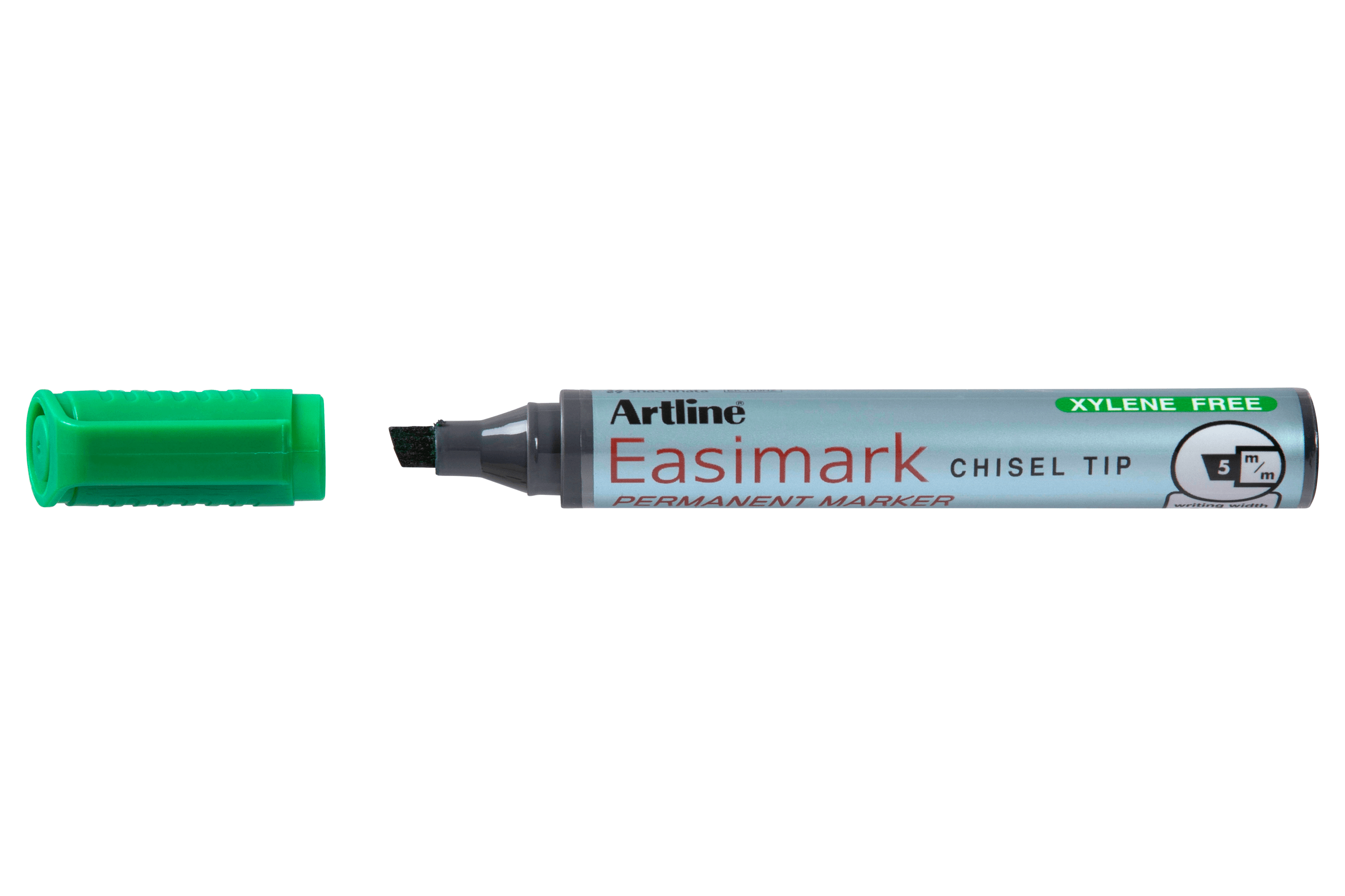 Artline 109 Easimark Permanent Marker - 5mm Chisel Tip, Green Ink, Pack of 12 - Ideal for Office, School, Labeling & DIY Projects