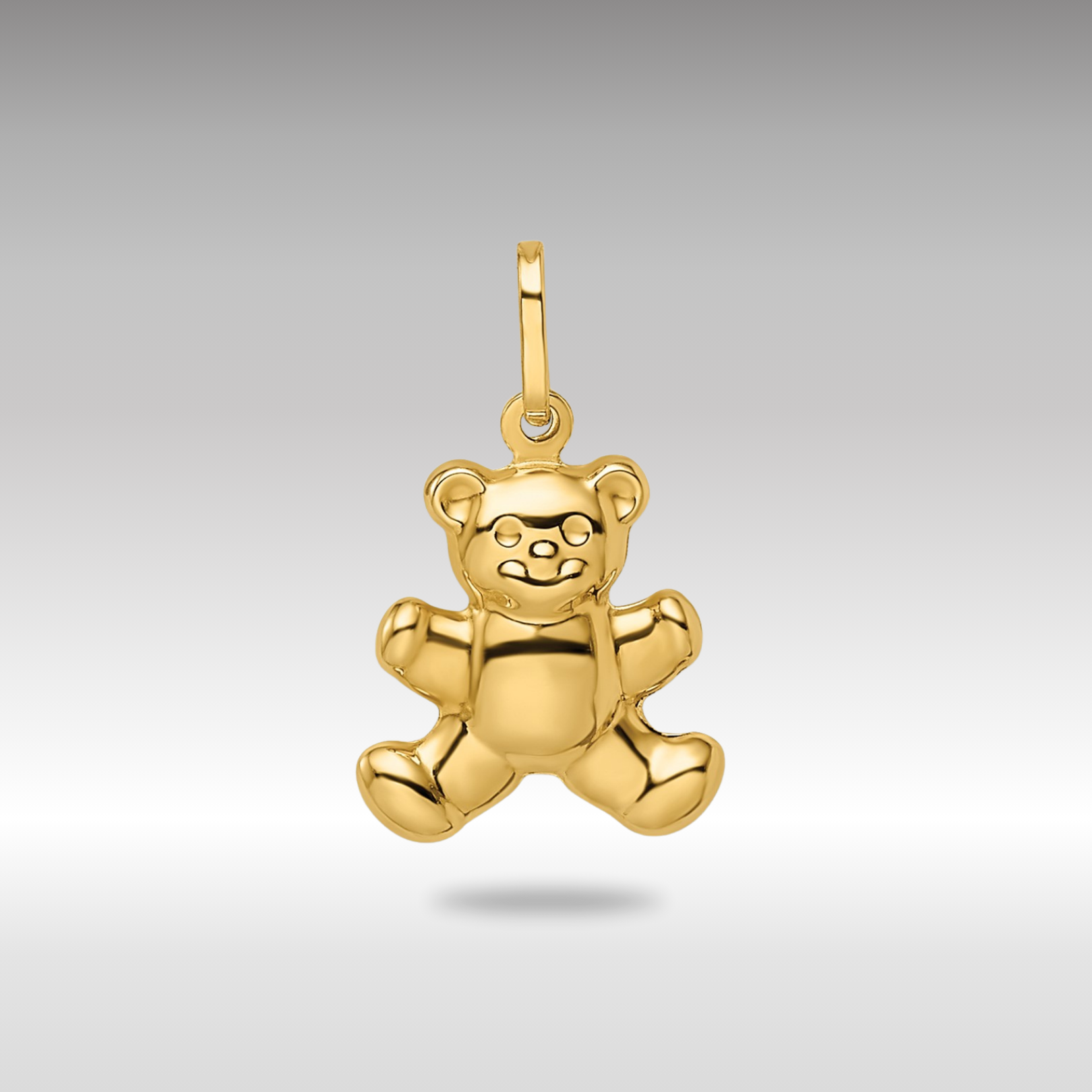Gold Polished Puffed Teddy Bear Pendant Necklace YC1524 - Elegant Jewelry Gift for Women, Girls, Valentine's Day & Birthday