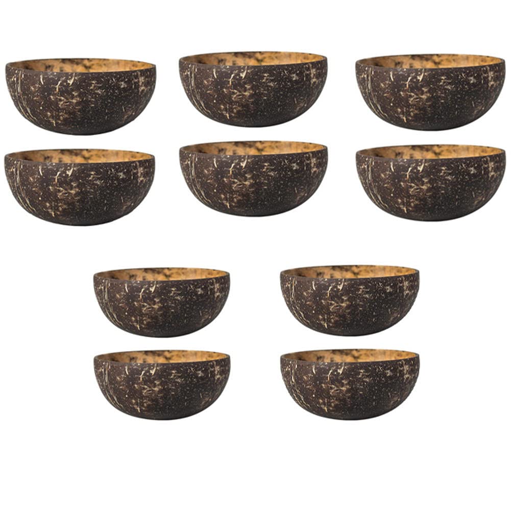 Natural Coconut Bowl - Handmade Wooden Fruit Salad & Rice Bowl, Eco-Friendly Coconut Shell Decoration for Kitchen, Dining, Party Serving | Perfect for Smoothie Bowls, Buddha Bowls, and Home Decor