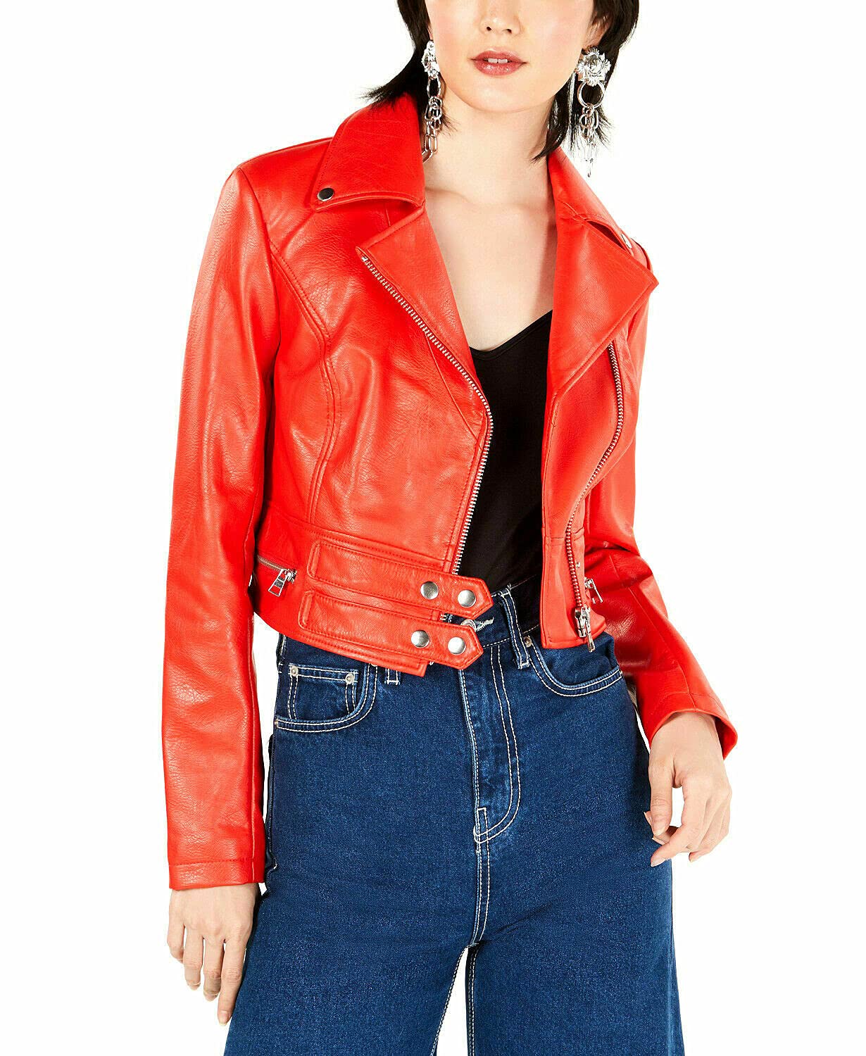 MM Leather Women's Real Leather Jacket - Orange Motorcycle Bomber Biker Jacket for Women | Perfect for Riding, Casual Wear & Outdoor Adventures