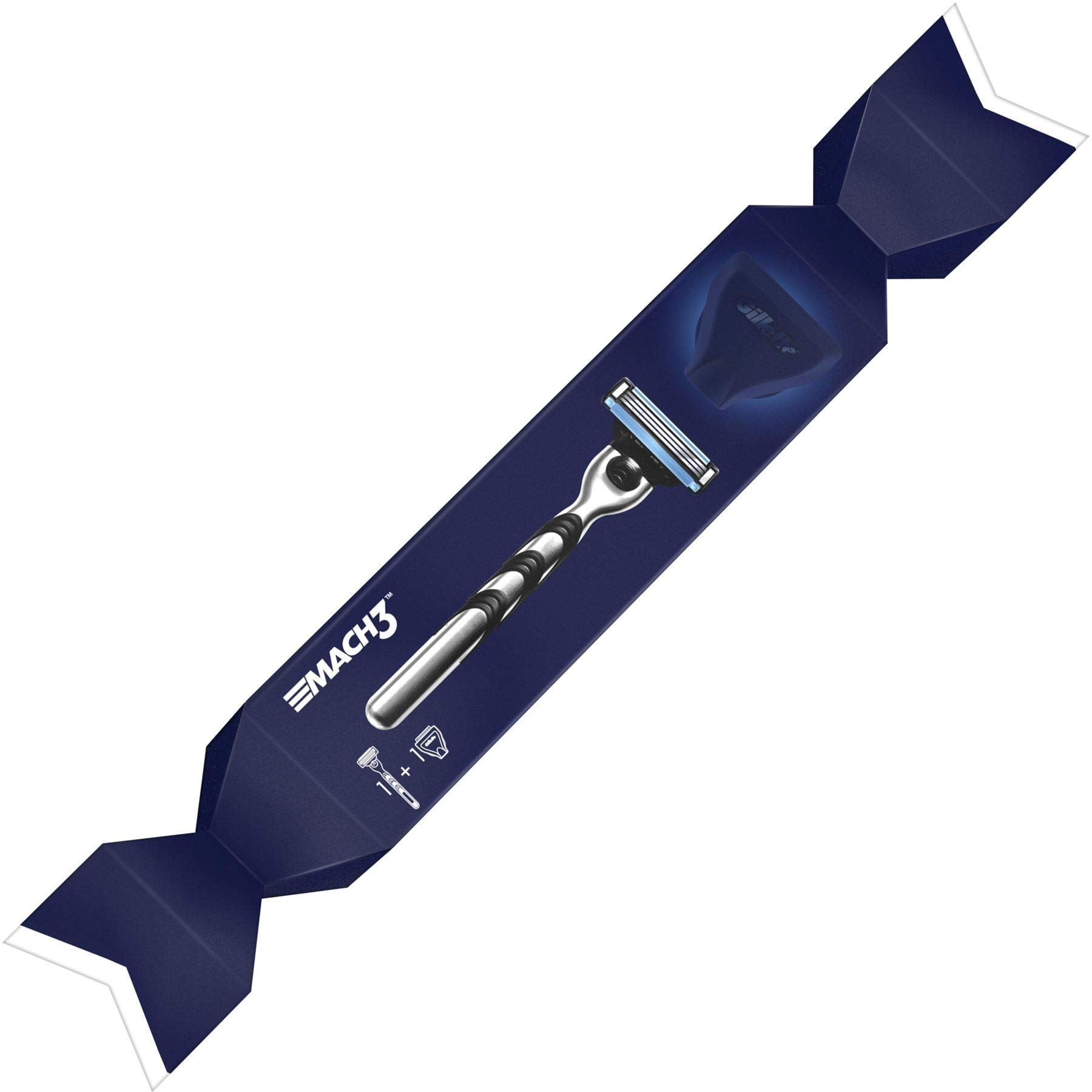 Gillette Mach3 Razor & Replacement Blades Gift Set for Men - Smooth Shaving for Christmas, Travel, and Daily Grooming